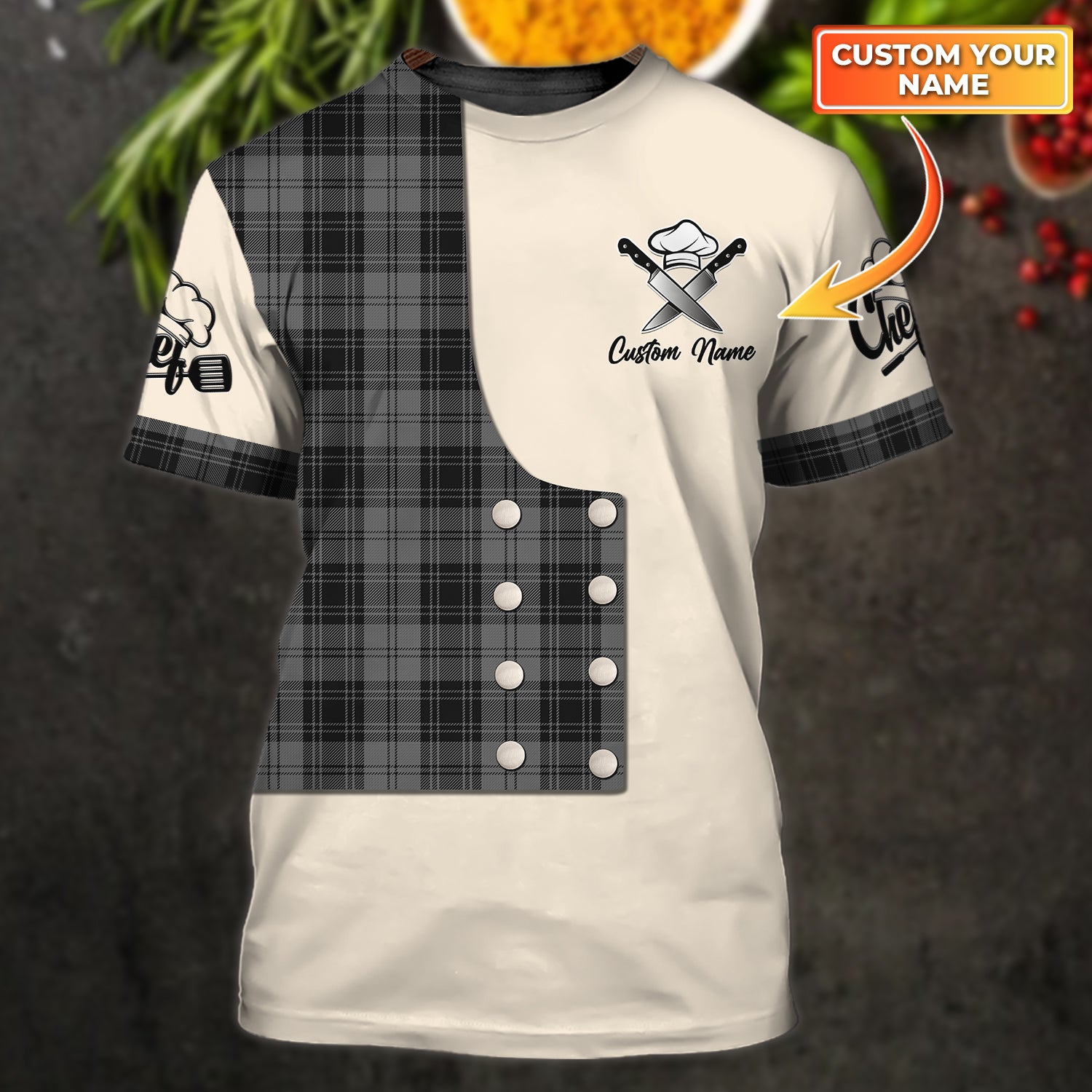 Chef, Personalized Name 3D Tshirt, DAT93 - 012