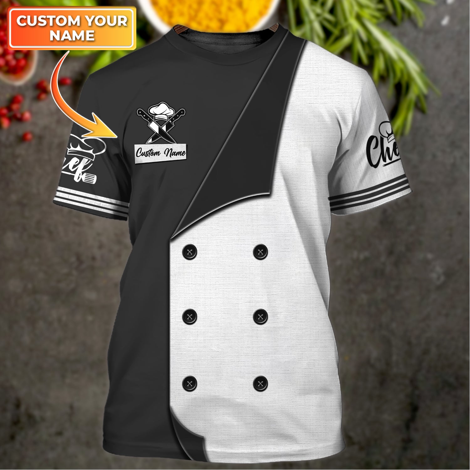 3D CHEF 117 - Personalized Name 3D Tshirt - DAT93