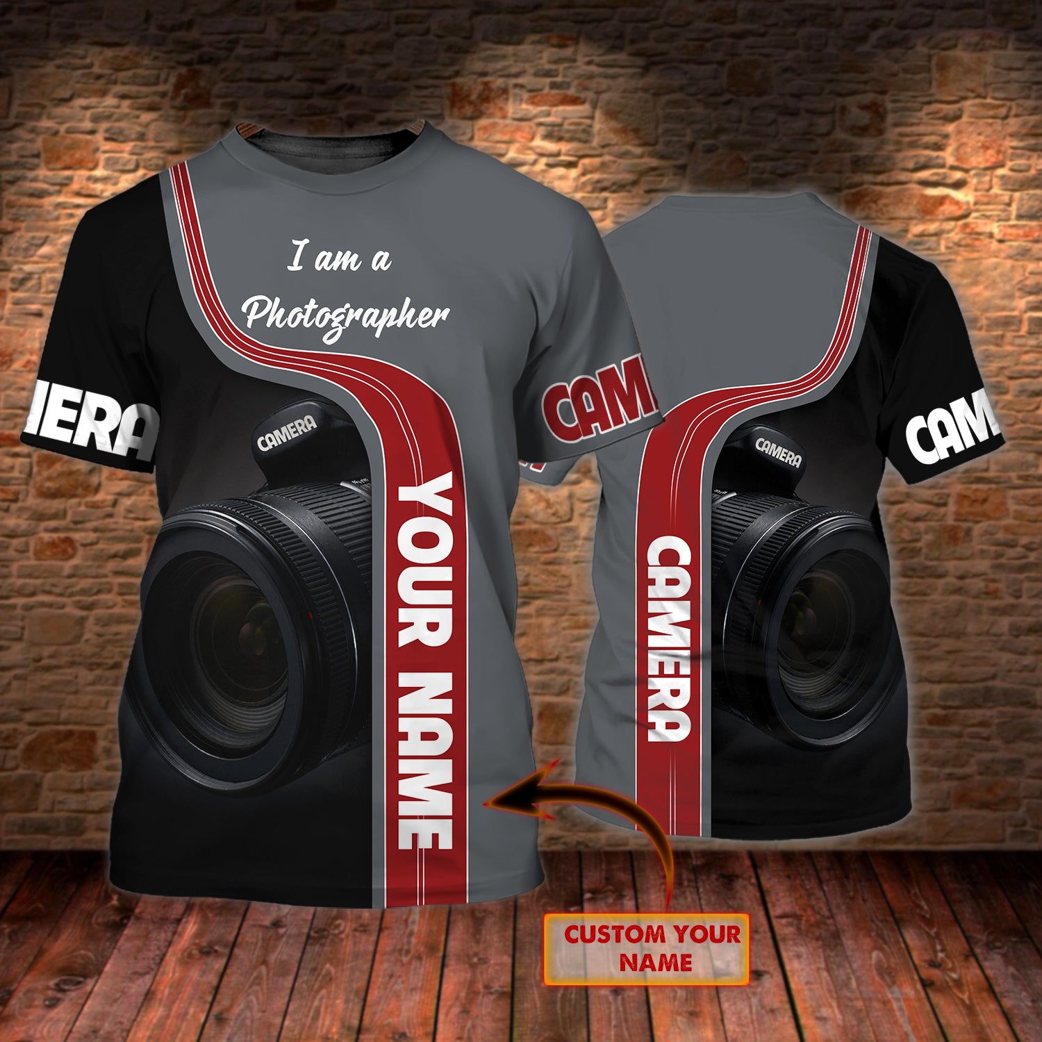 Camera- Personalized Name 3D Tshirt - TD97-112