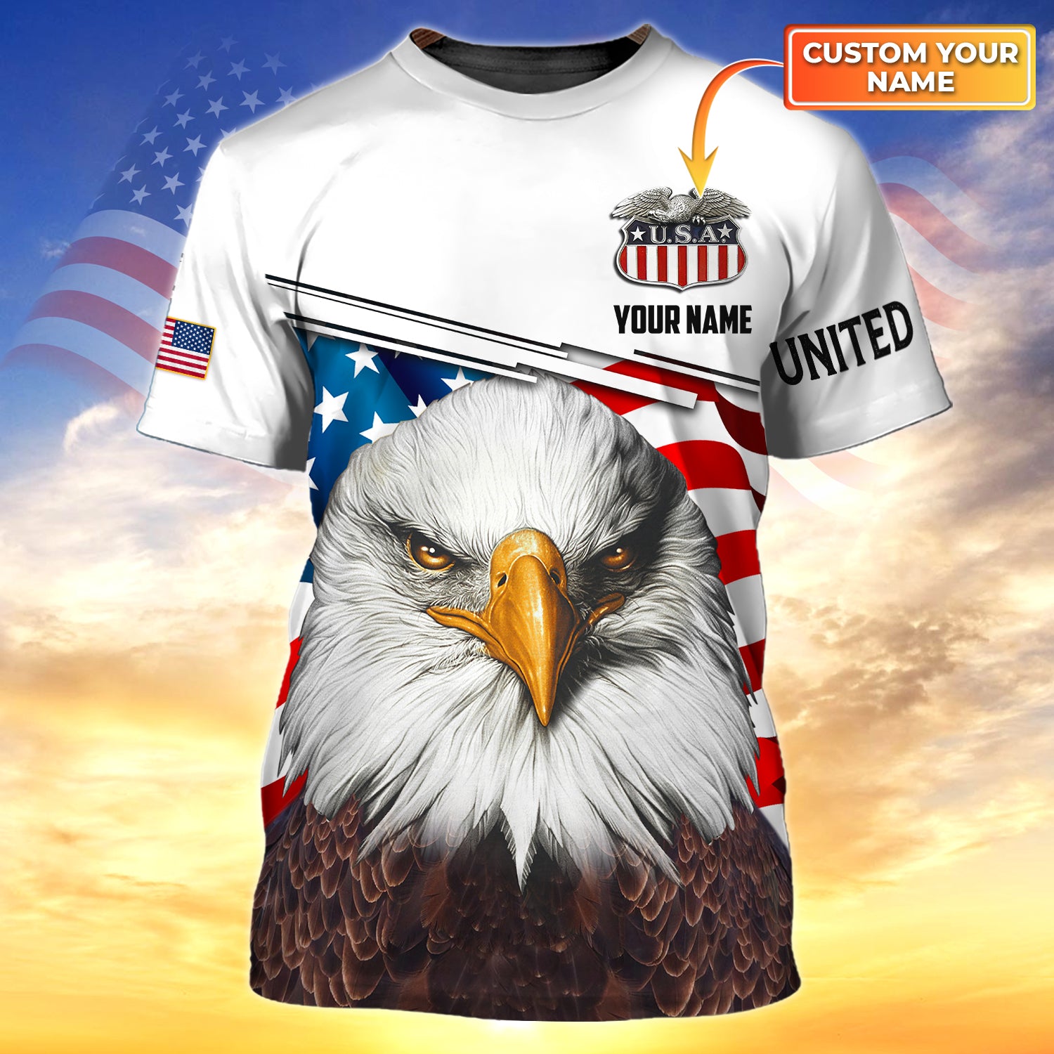 United States, Eagle, 3D Tshirt 10 - NBTT