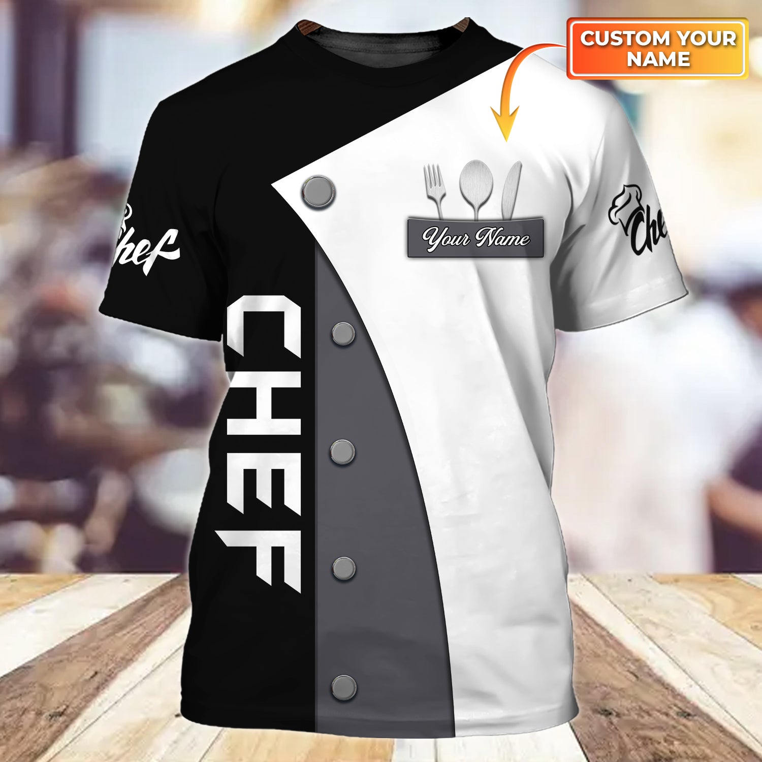 Chef, Cook, Personalized Name 3D Tshirt -TT99-1234