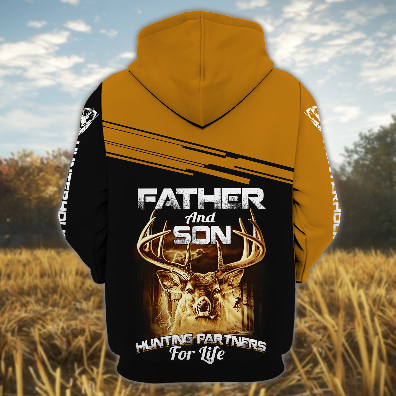 Father And Son Hunting Partners For Life - Personalized Name 3D Zipper hoodie - TAD 230
