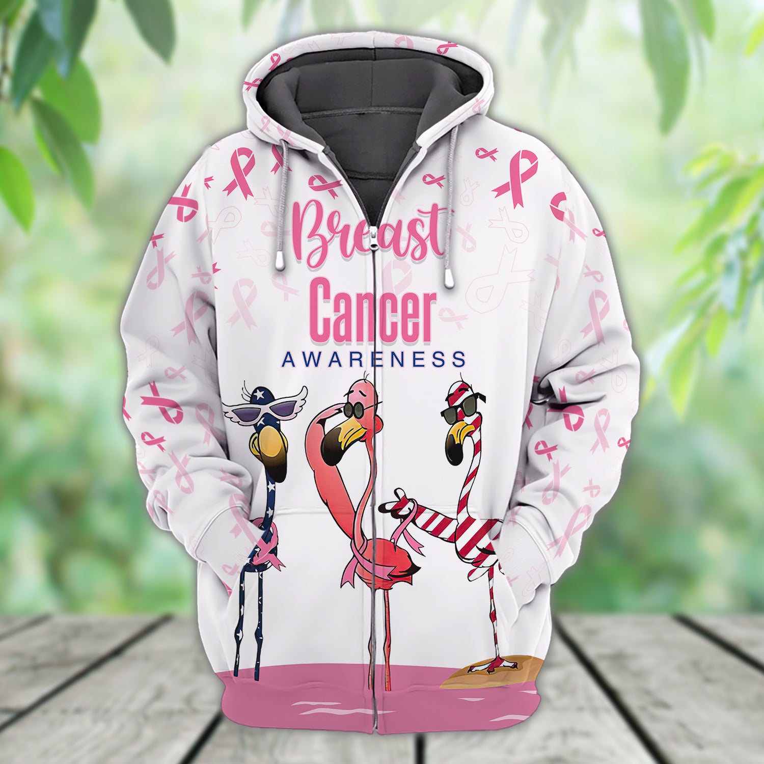 Breast Cancer - 3D Zipper hoodie 02 - NBTT