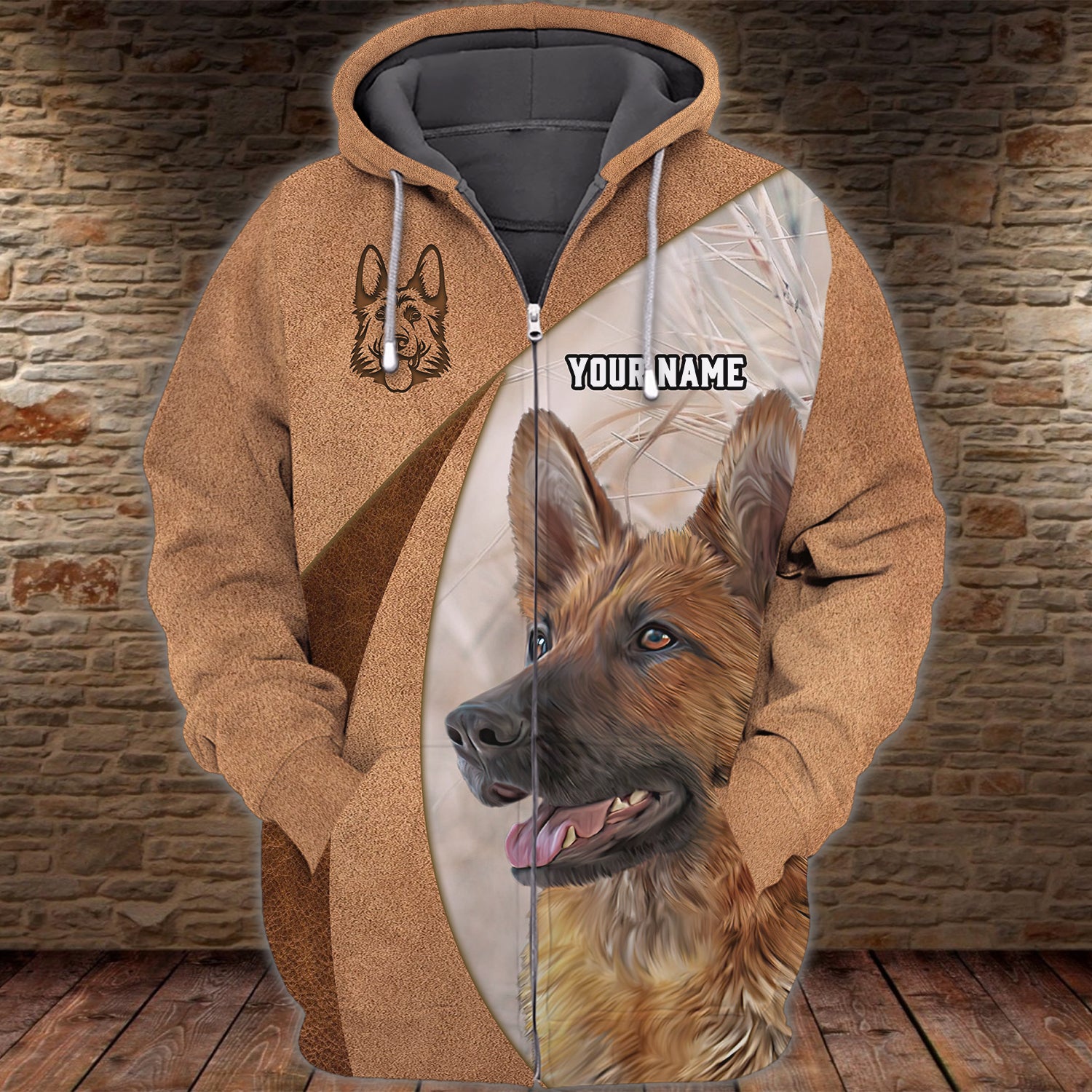 German Shepherd - Personalized Name 3D Zipper hoodie - TT99