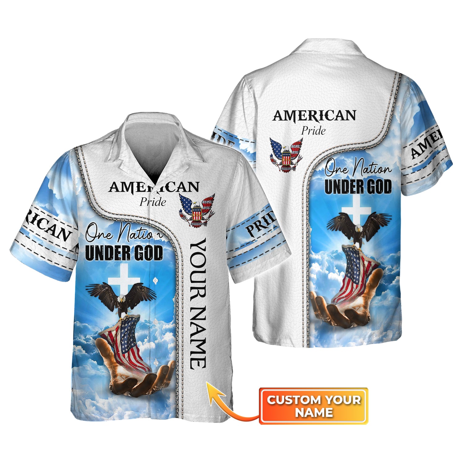 One Nation Under God - 3D Hawaiian Men's - Hdmt