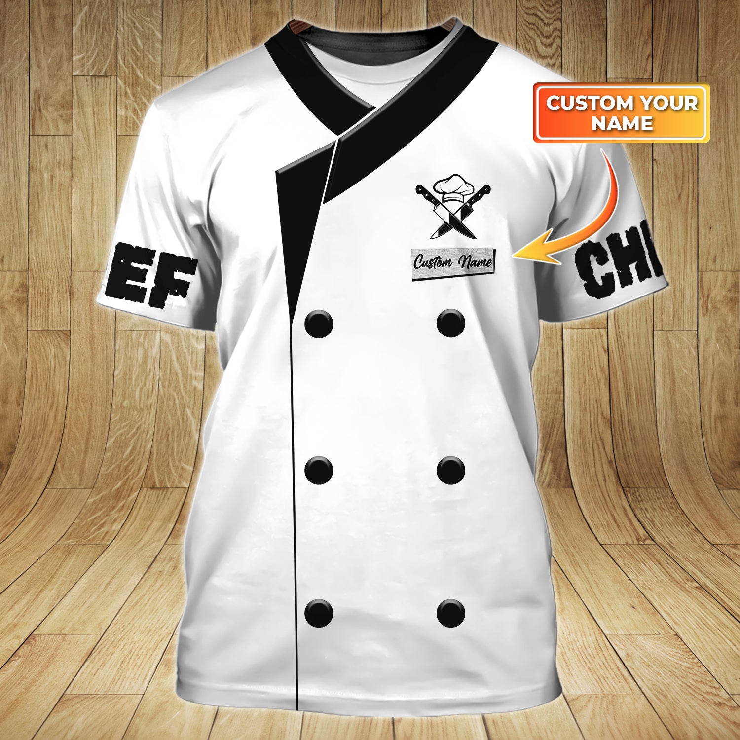 Chef, Cook, Personalized Name 3D Tshirt 39, RINC98