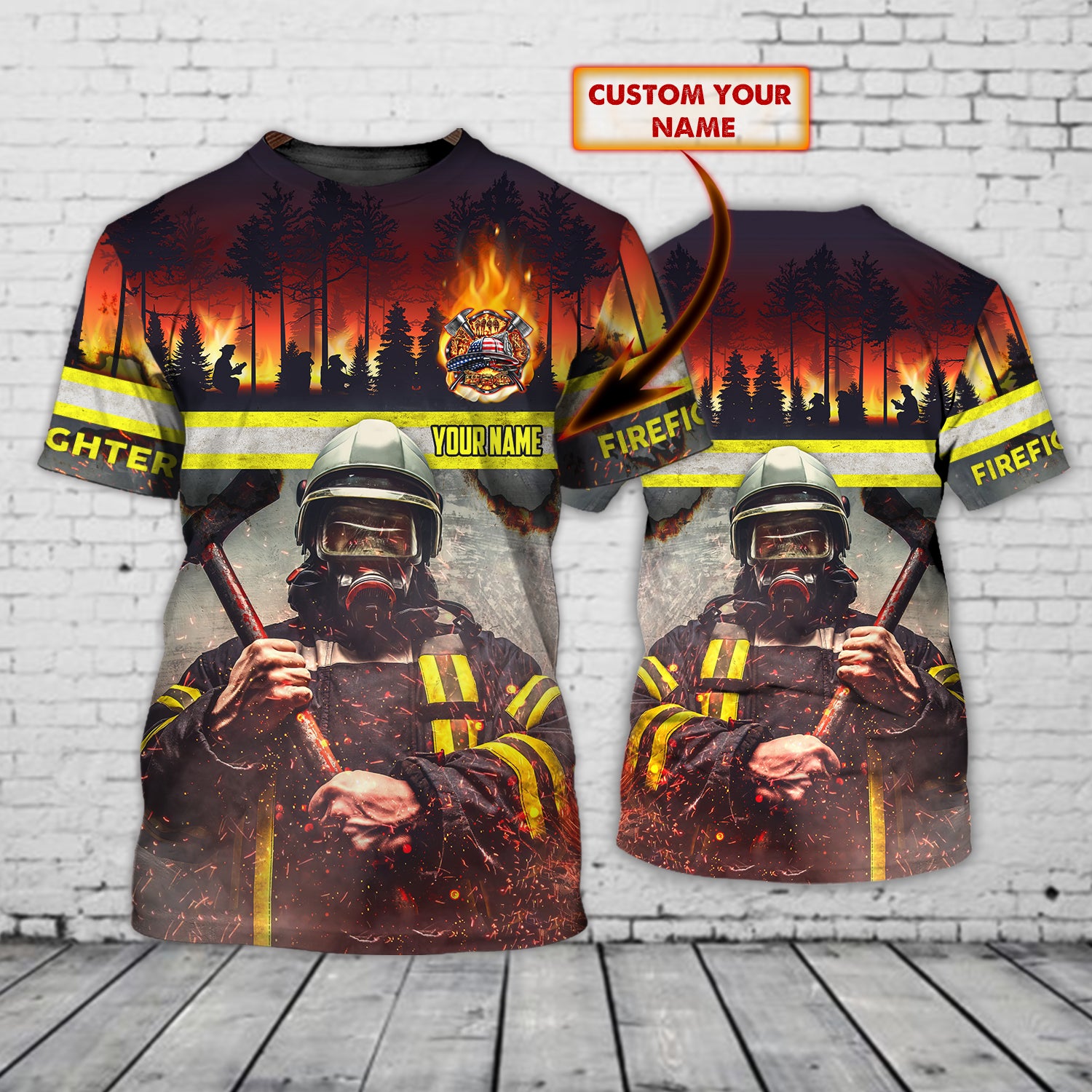 Firefighter - 3D Tshirt  - Hdmt