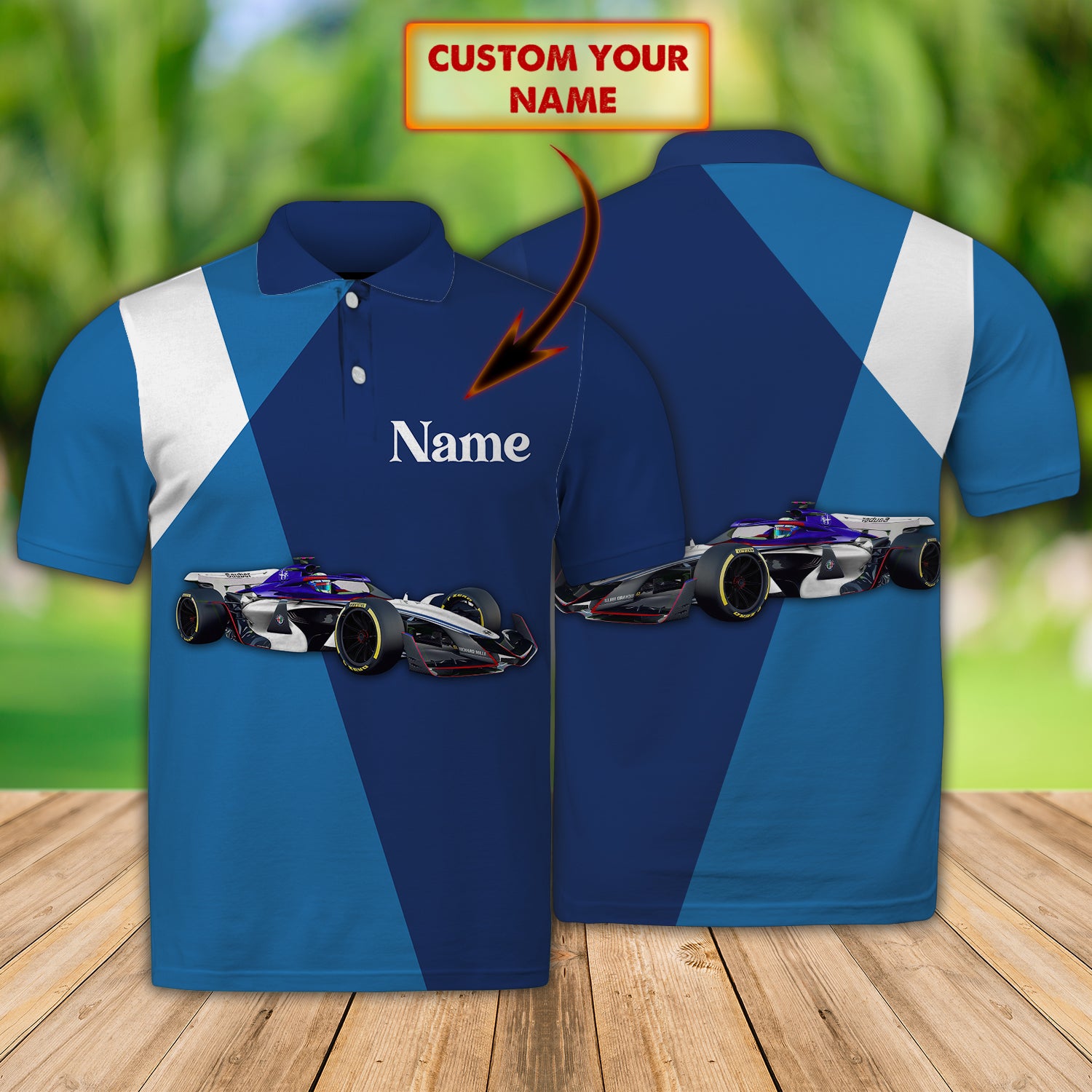 Formula 1 - Personalized Name 3D Polo Shirt - Dp98 - Dp343
