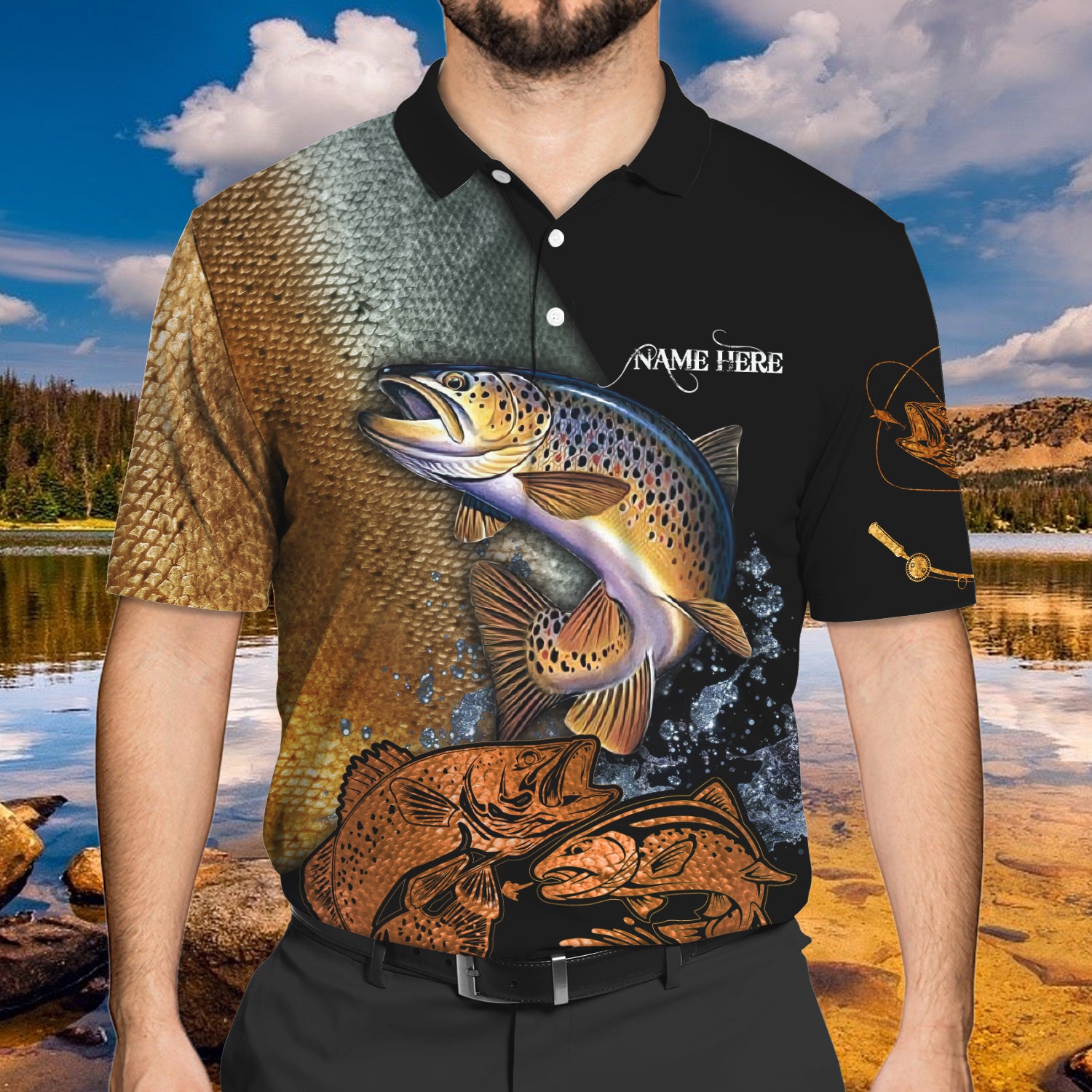 Fishing - Personalized Name 3D Polo Shirt - TAD