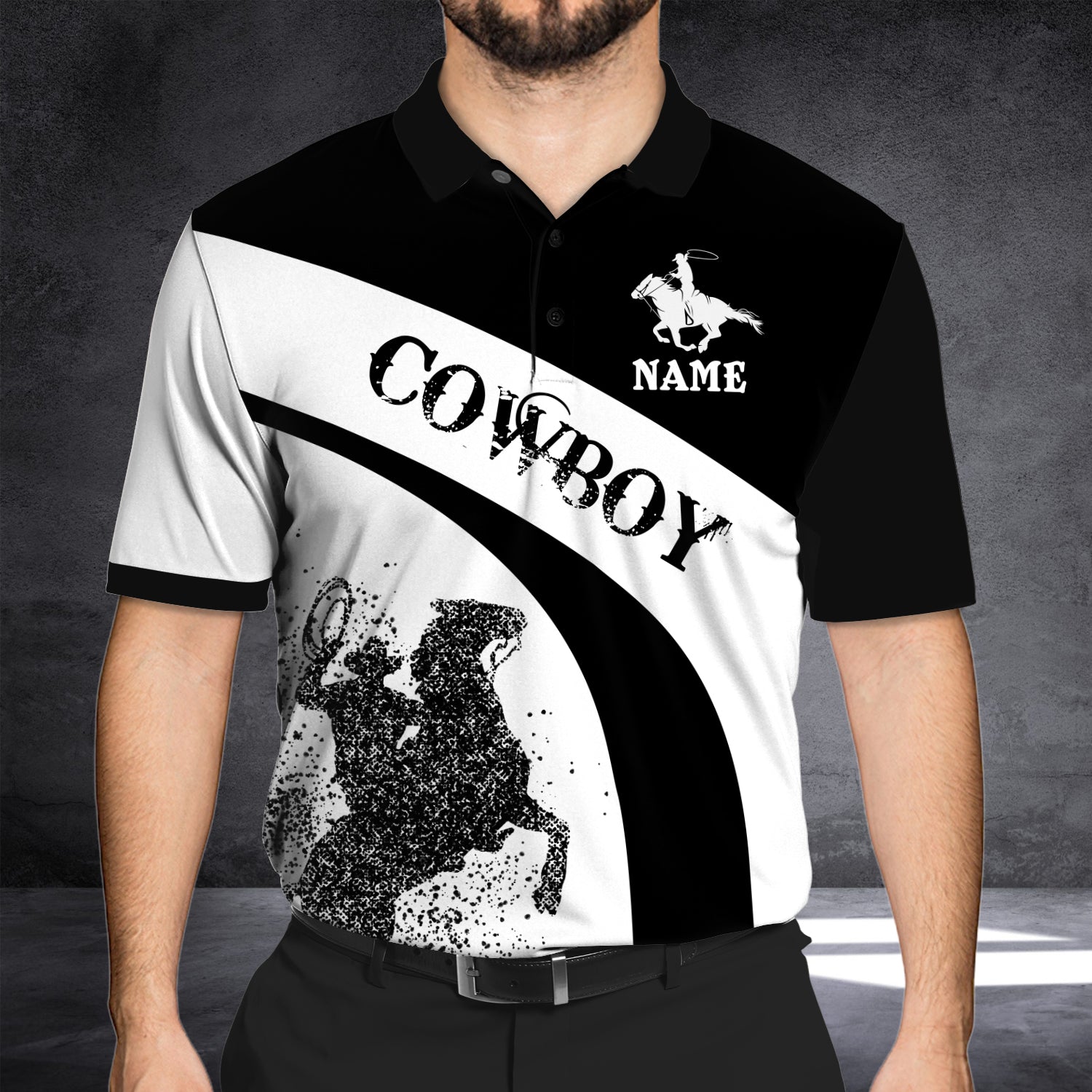 Cow Boy - Personalized Name 3D Polo Shirt -Loop- Ntp-241