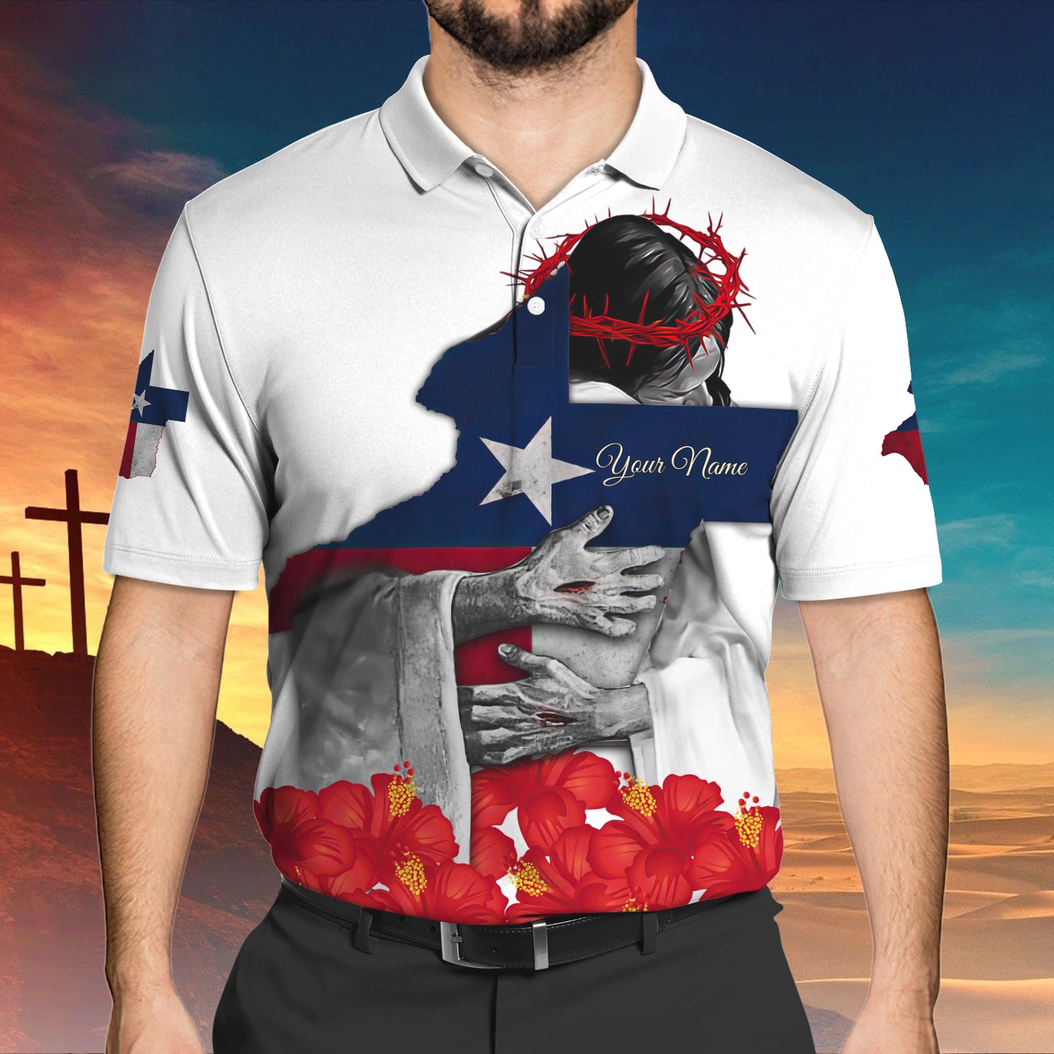 God Bless Texas - Personalized Name 3D Polo Shirt - QB95