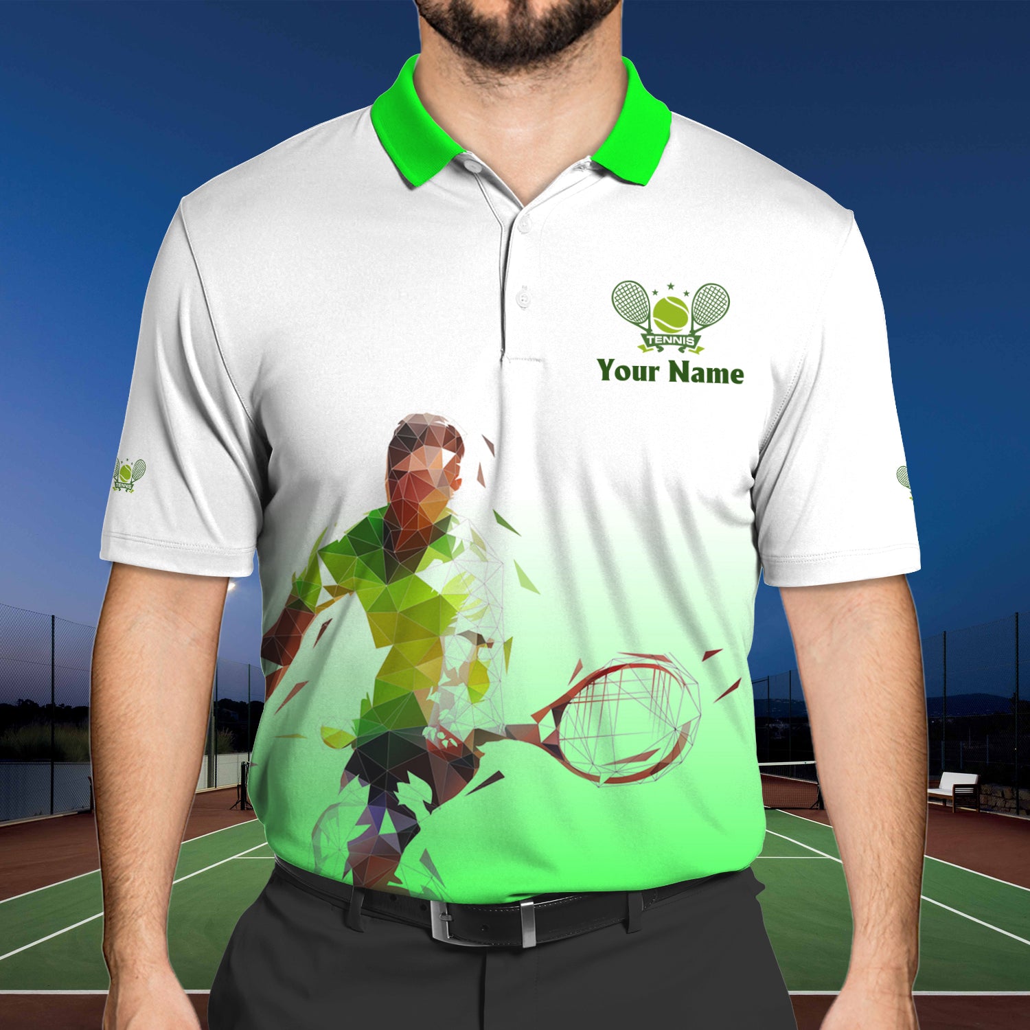 Tennis - Personalized Name 3D Polo Shirt - NKT125