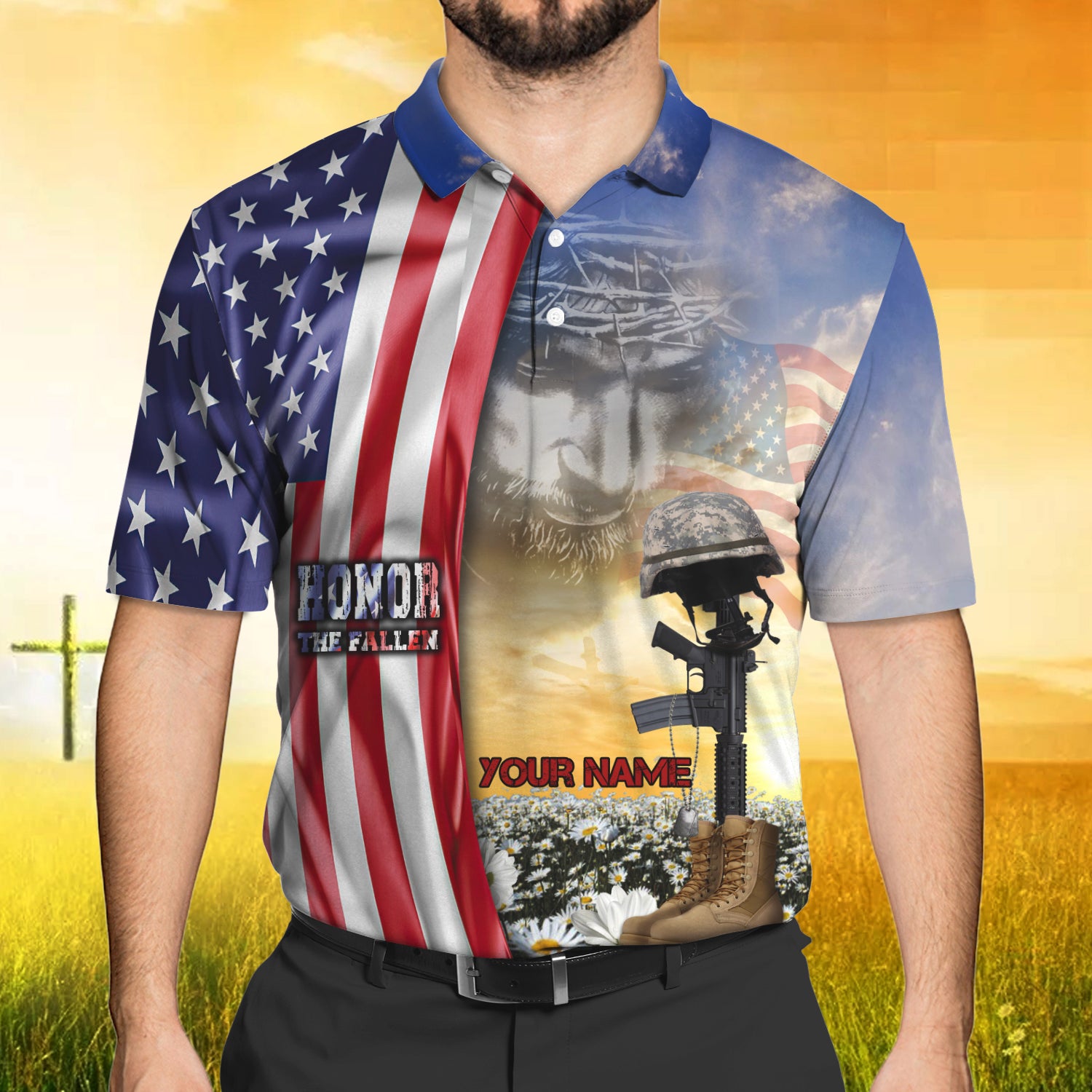 Honor The Fallen - Personalized Name 3D Polo Shirt - Nia94