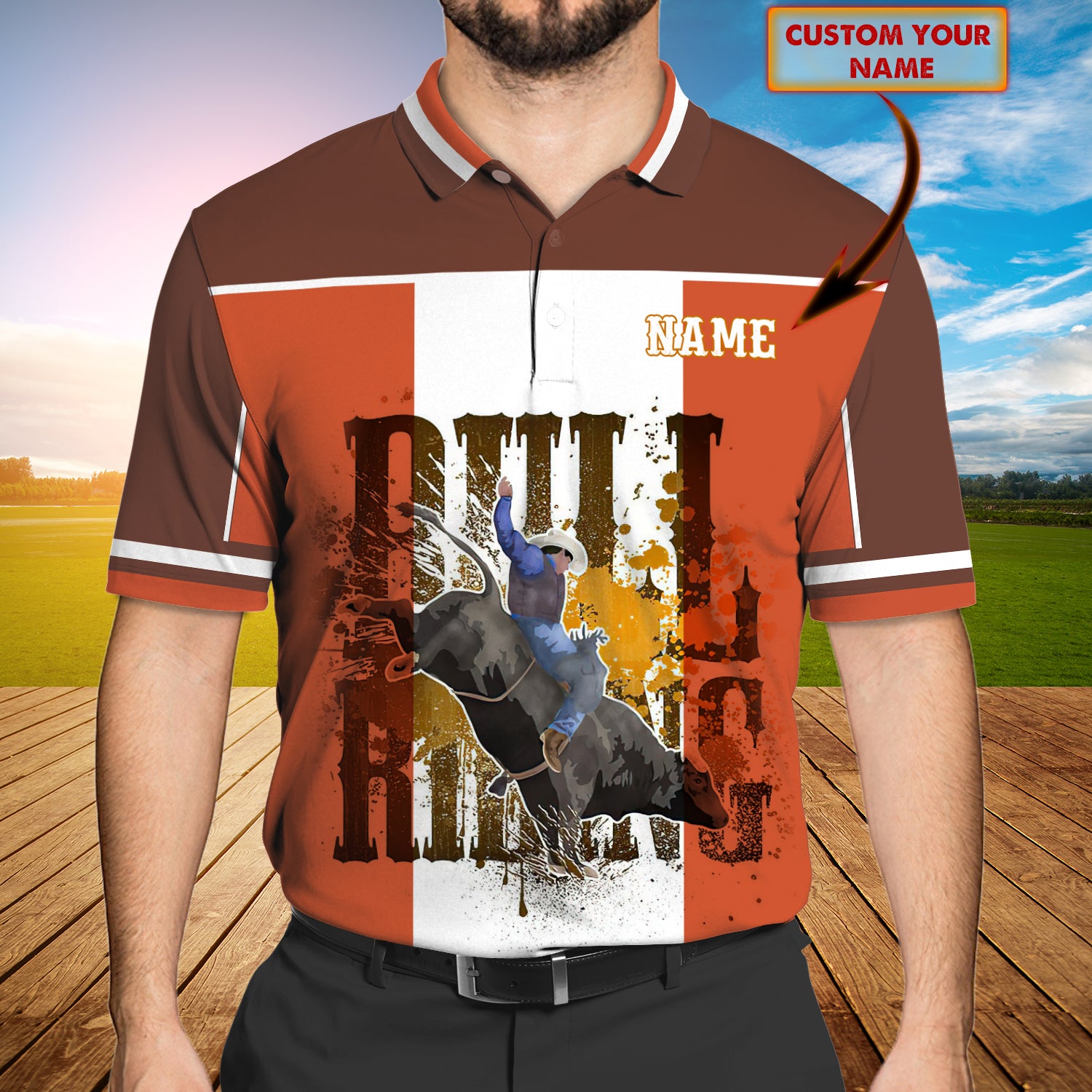 Rodeo 2 - Personalized Name 3D Polo Shirt - Dp98 - Dp342