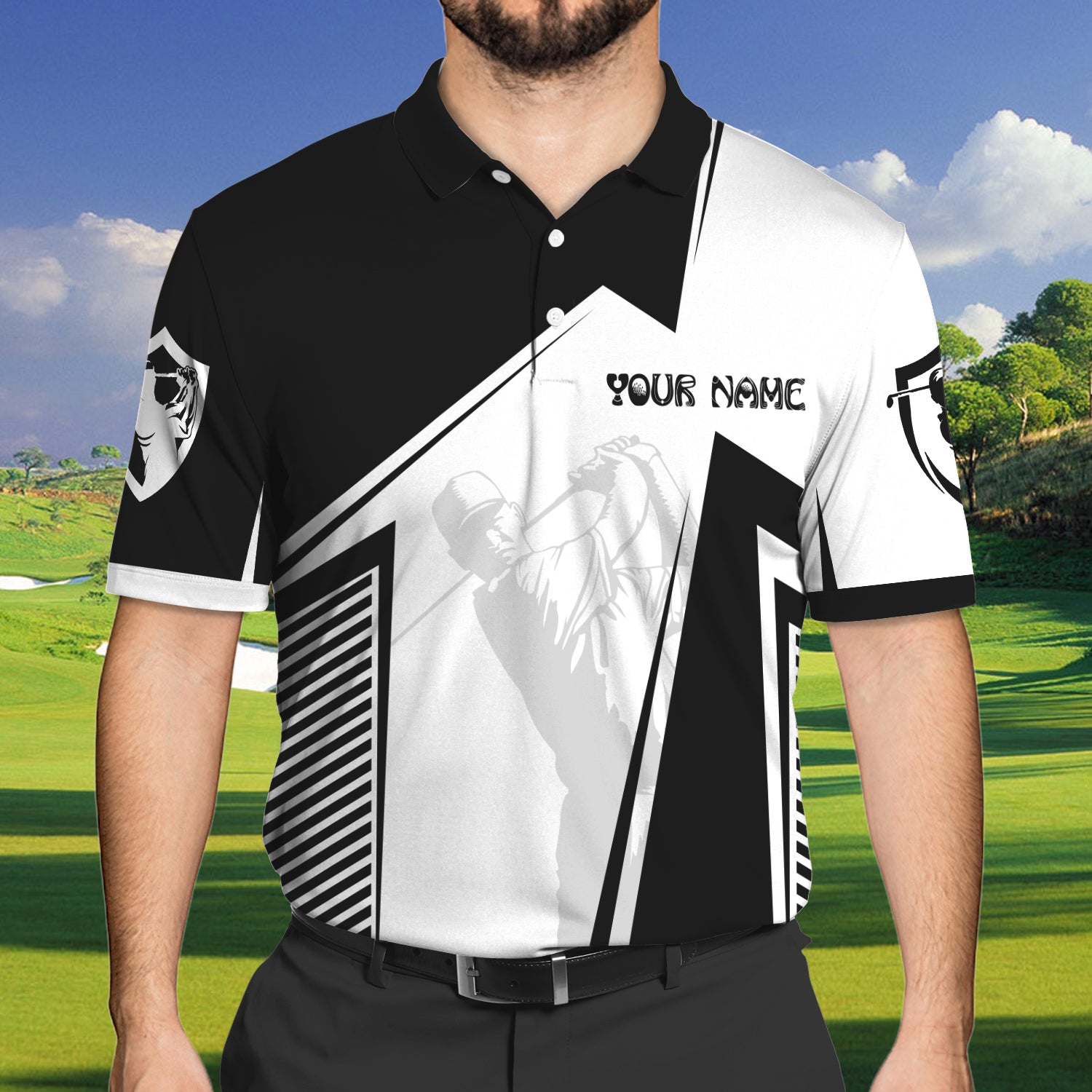 Cigars and Golf01 - Name 3D Polo Shirt - ATM2K