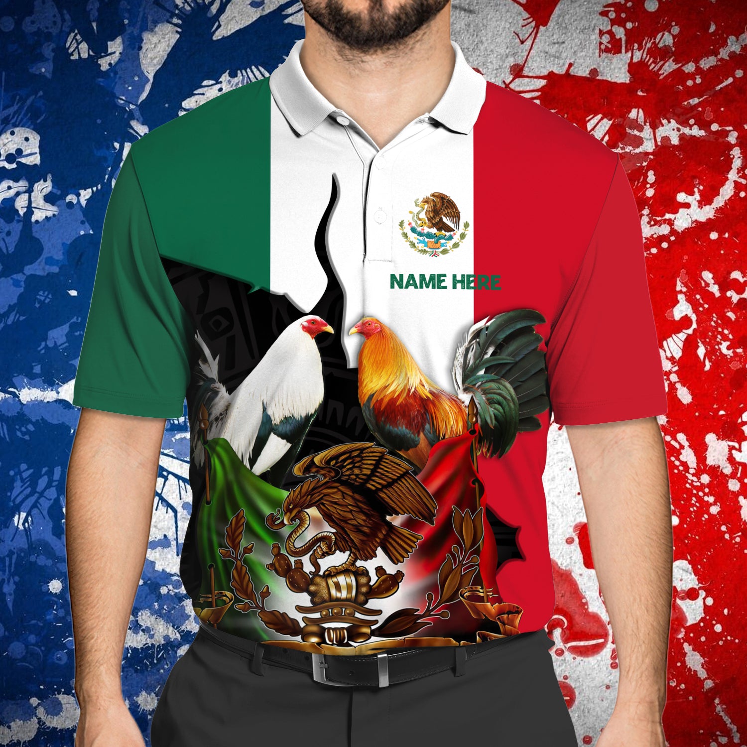 Rooster fighter- Personalized Name 3D Polo Shirt-Lst149