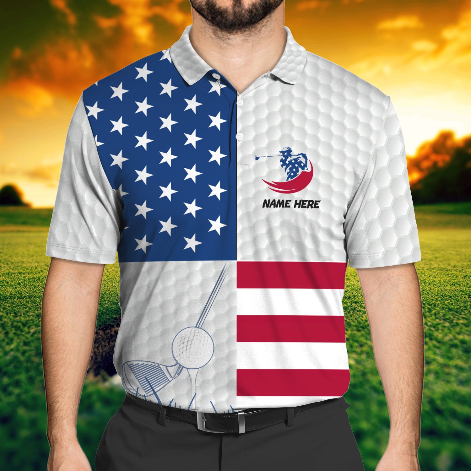 Golf - Personalized Name 3D Polo Shirt-Lst149