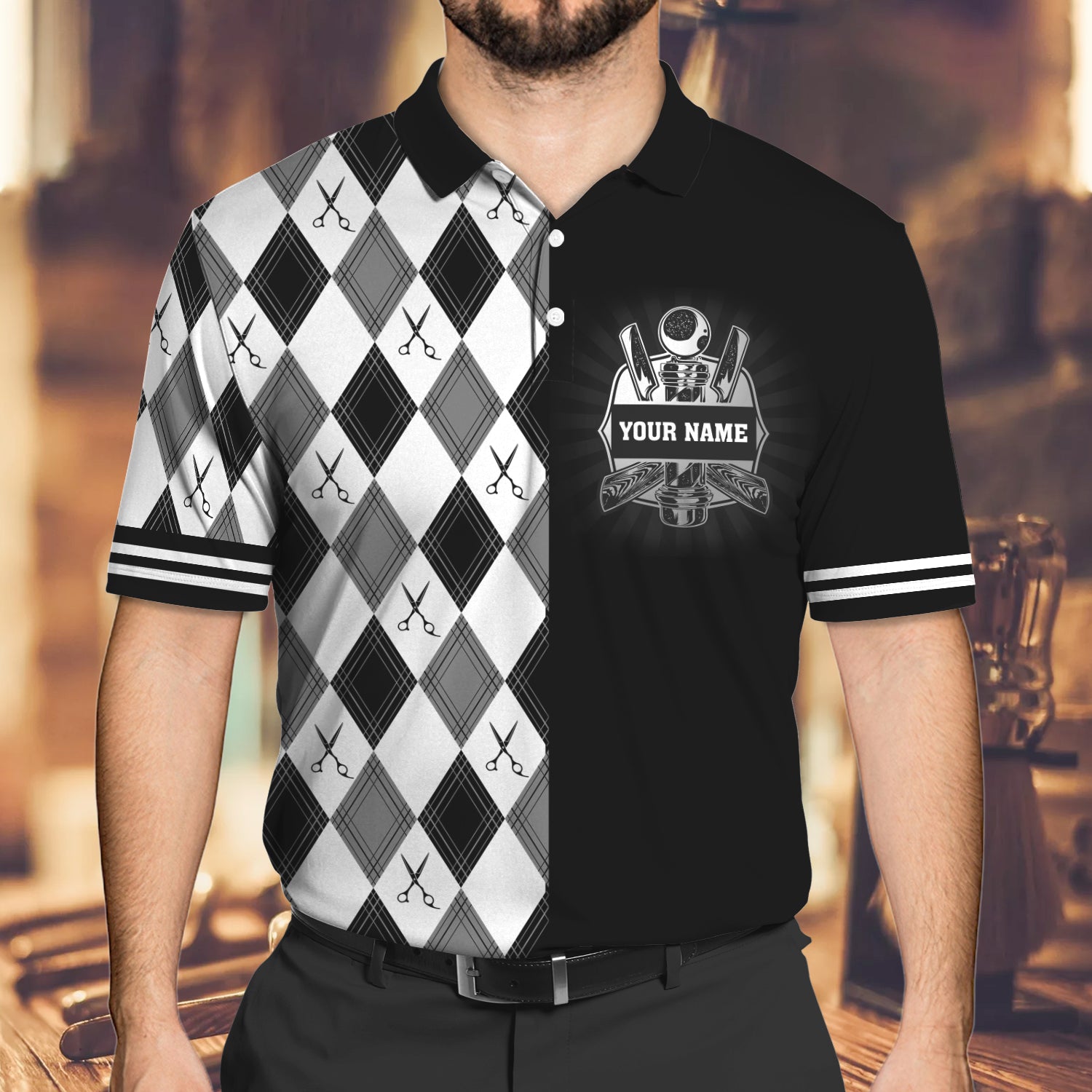 Barber Shop - Personalized Name 3D Polo Shirt - Nmd 36