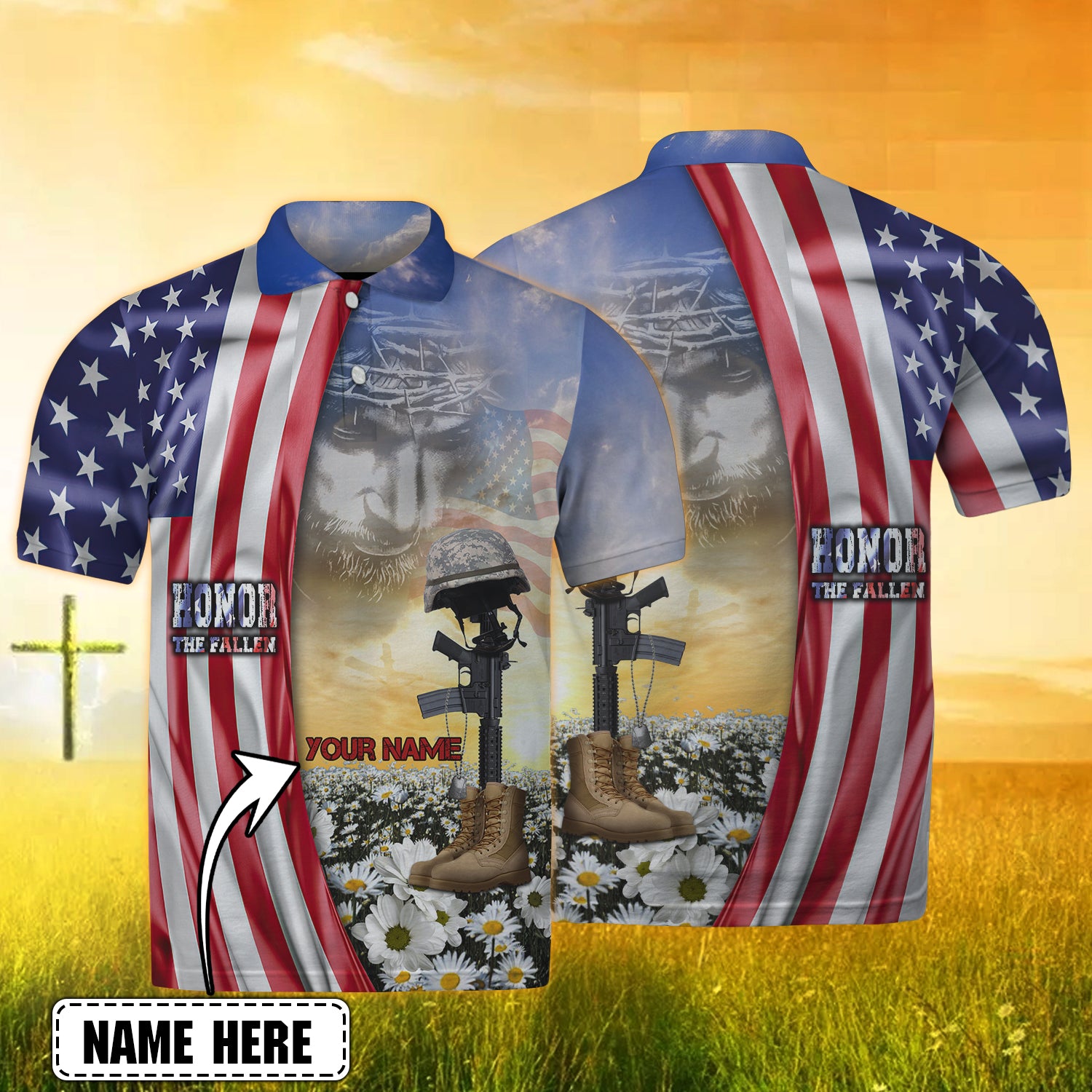 Honor The Fallen - Personalized Name 3D Polo Shirt - Nia94