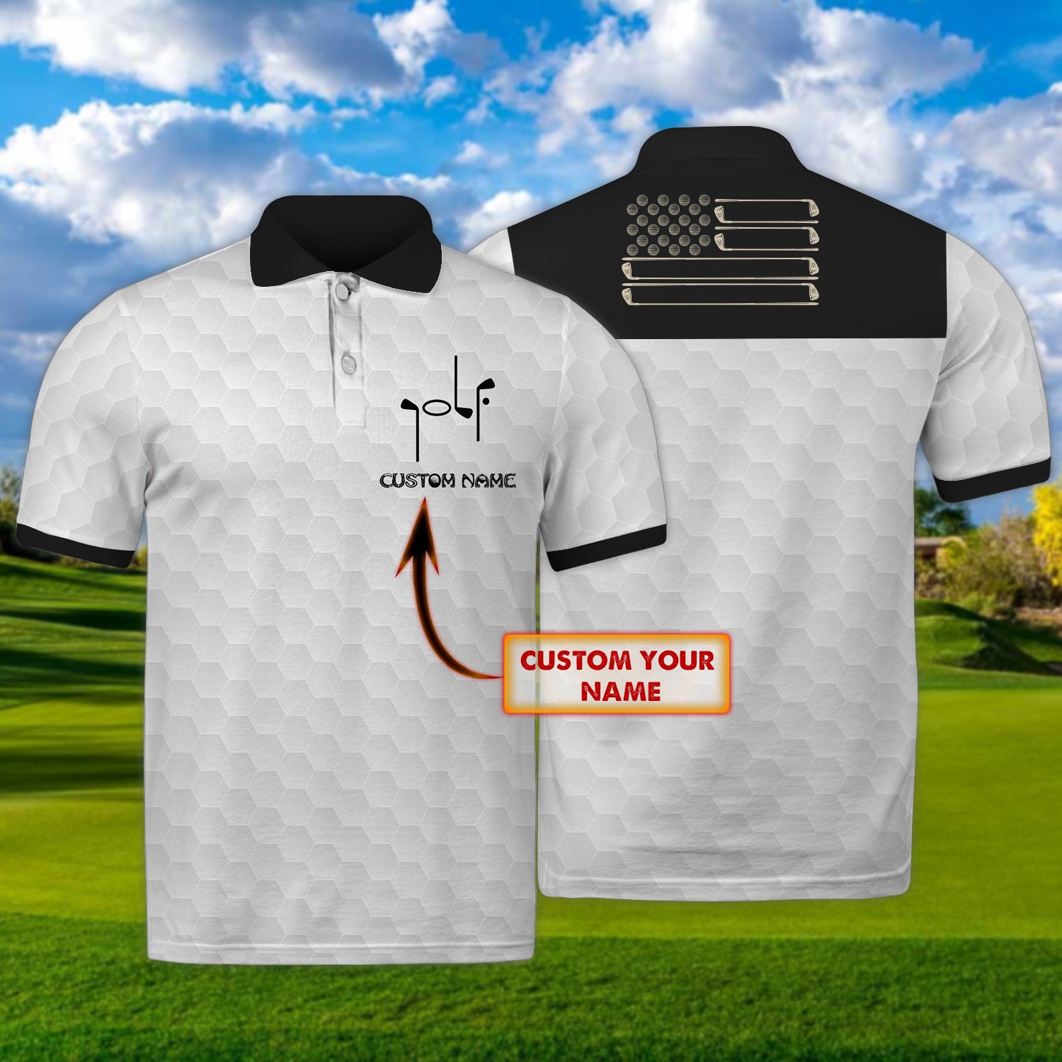 Golf01 - Personalized Name 3D Polo Shirt - RINC98