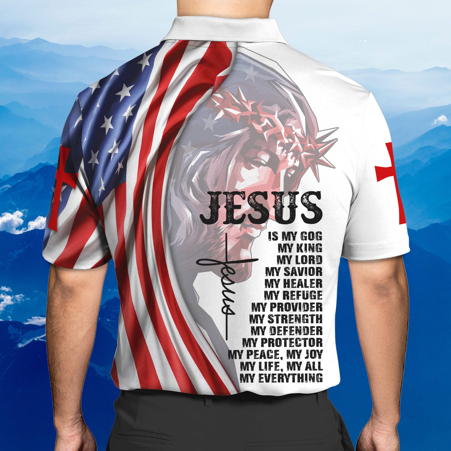 Personalized Name-Jesus is my King-3D Polo Shirt - HTV