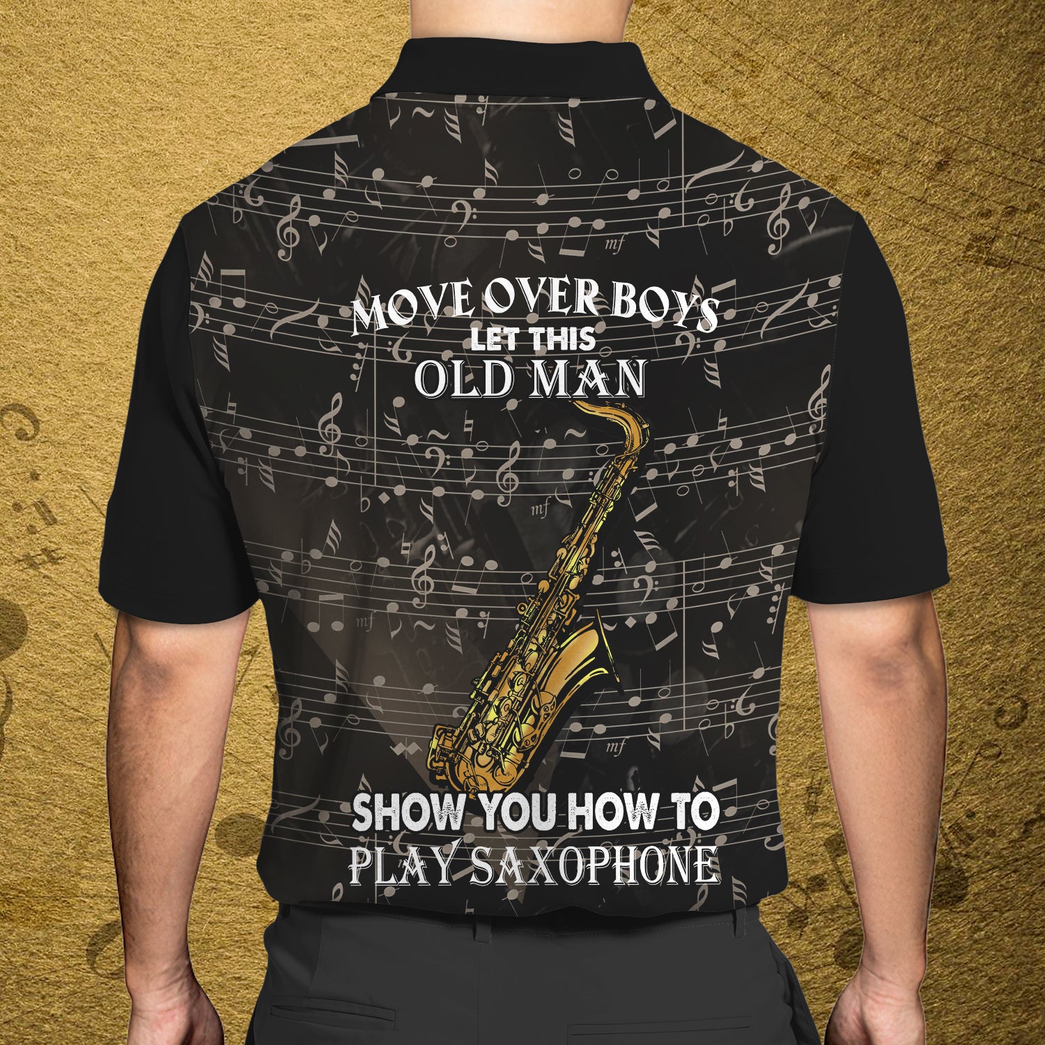 Saxophone - Personalized Name 3D Polo Shirt For saxophone player - HEZ98 02