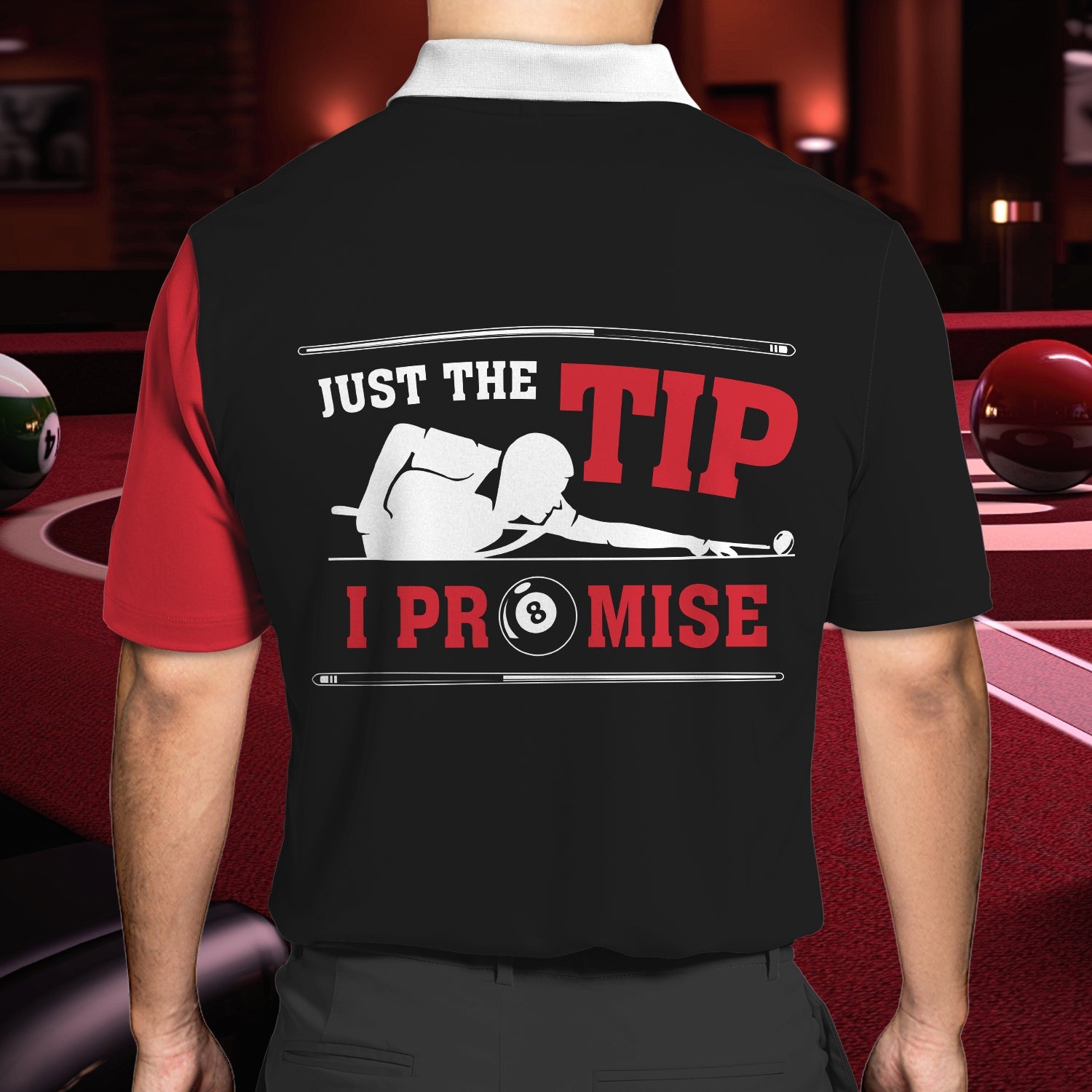 Just The Tip - Billiards - Personalized Name 3D Polo Shirt - QB95