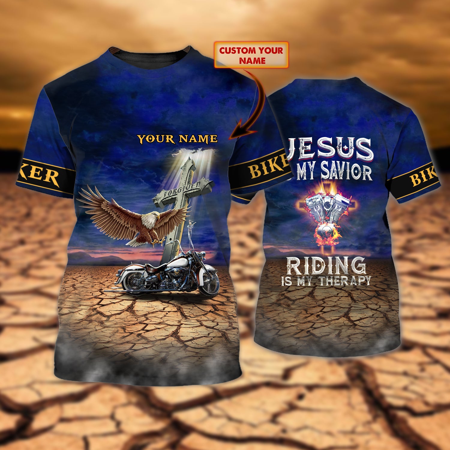 Custom Name-Tshirt-Jesus is my savior-riding is my therapy-HTV