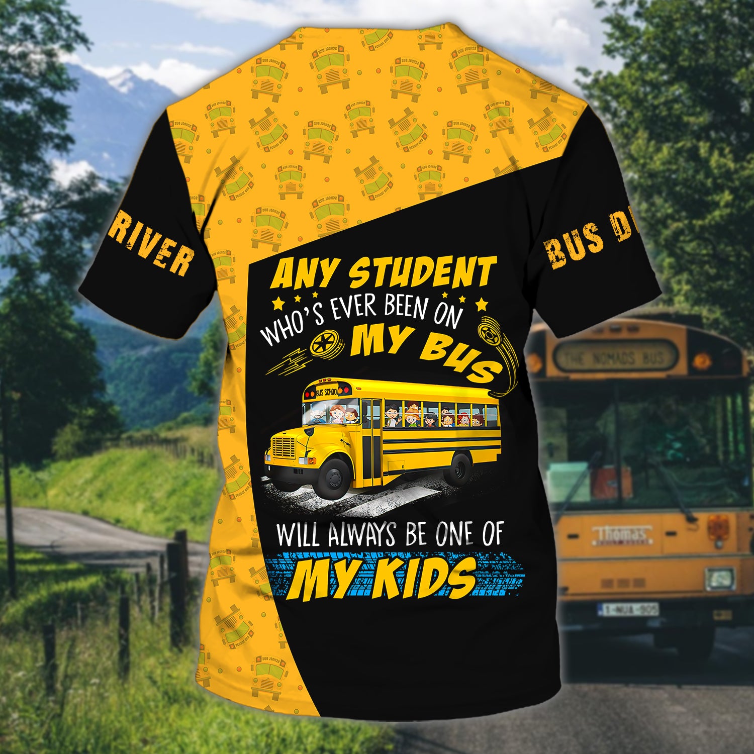 Bus Driver School - Personalized Name 3D Tshirt