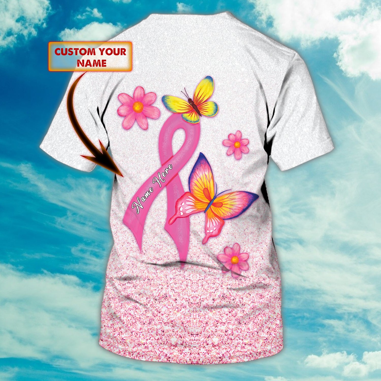 Breast Cancer Warrior - Personalized Name 3D Tshirt - QB95