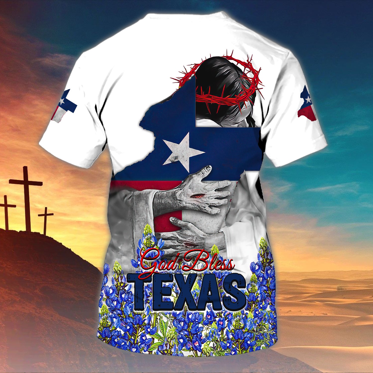 God Bless Texas Bluebonnet - Personalized Name 3D Tshirt - QB95