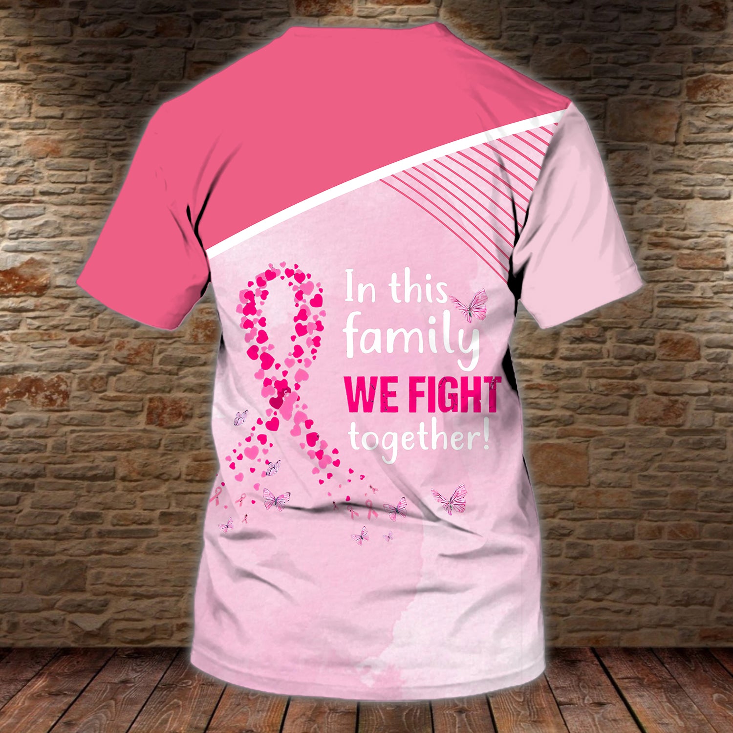 Bear Breast Cancer - Personalized Name 3D Tshirt - QB95