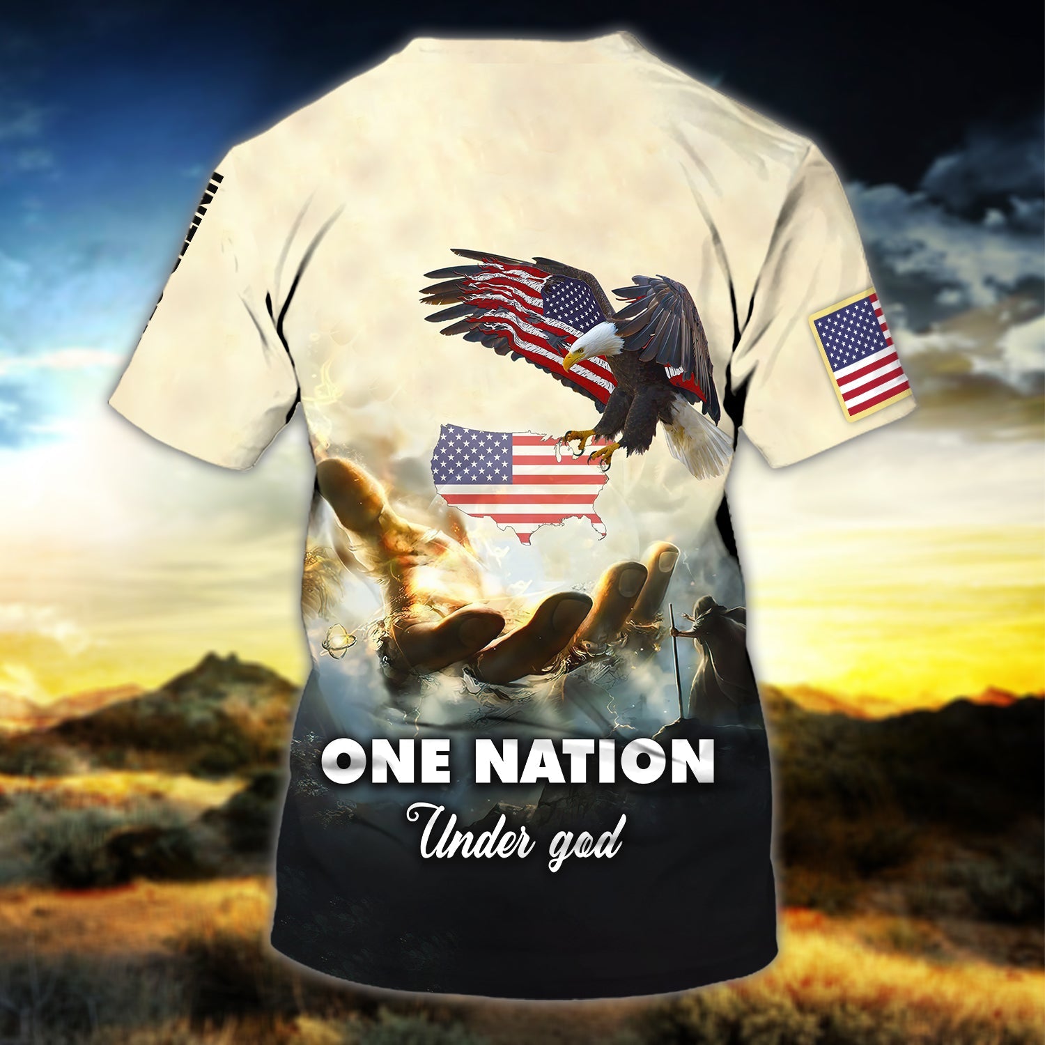 Nation Under God - Personalized Name 3D T Shirt - TD96