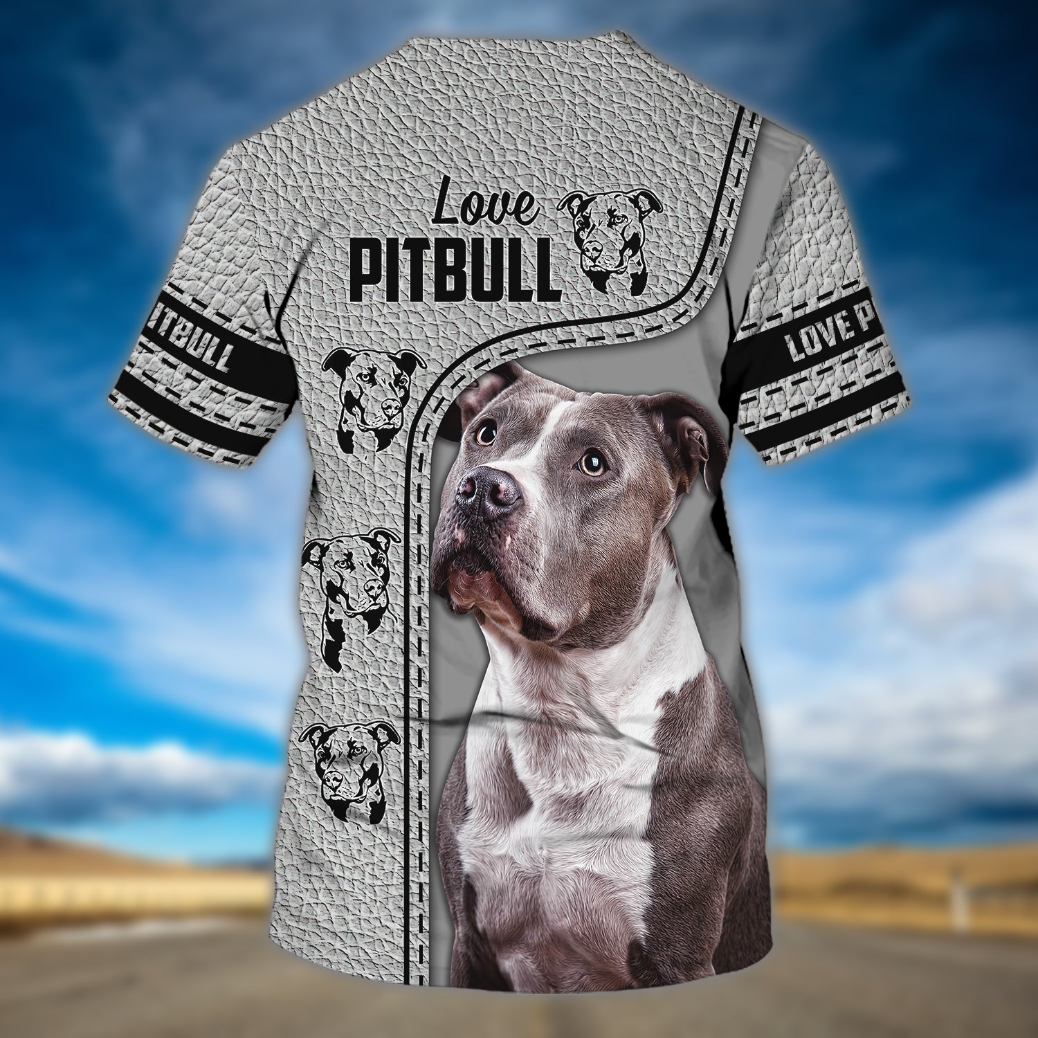 Love Pitbull 02 - Personalized Name 3D Tshirt - Pth98