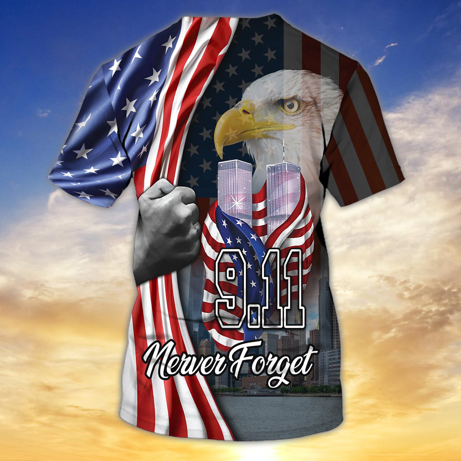 9.11 NEVER FORGET - Personalized Name 3D Tshirt 02 - CV98