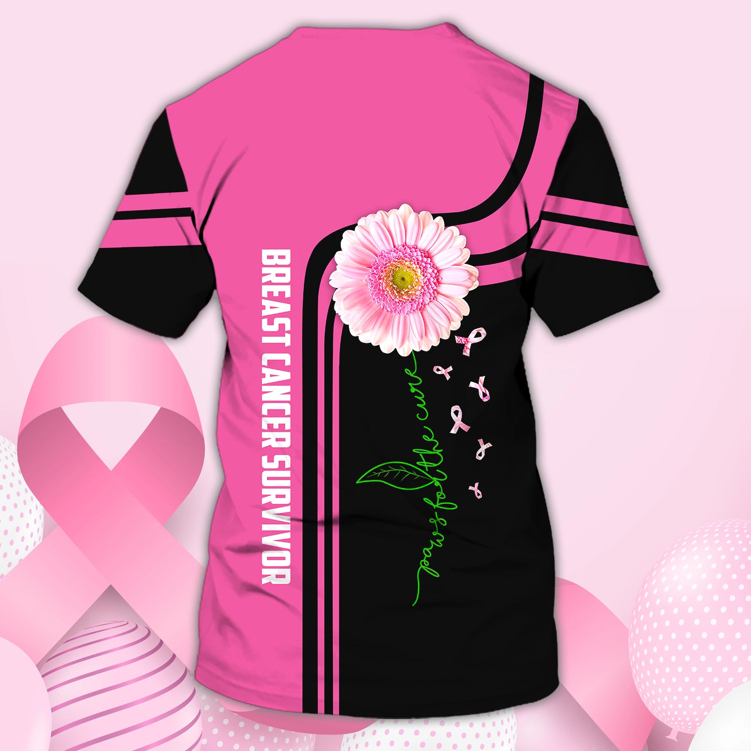 Breast Cancer Survivor - Personalized Name 3D Tshirt - QB95