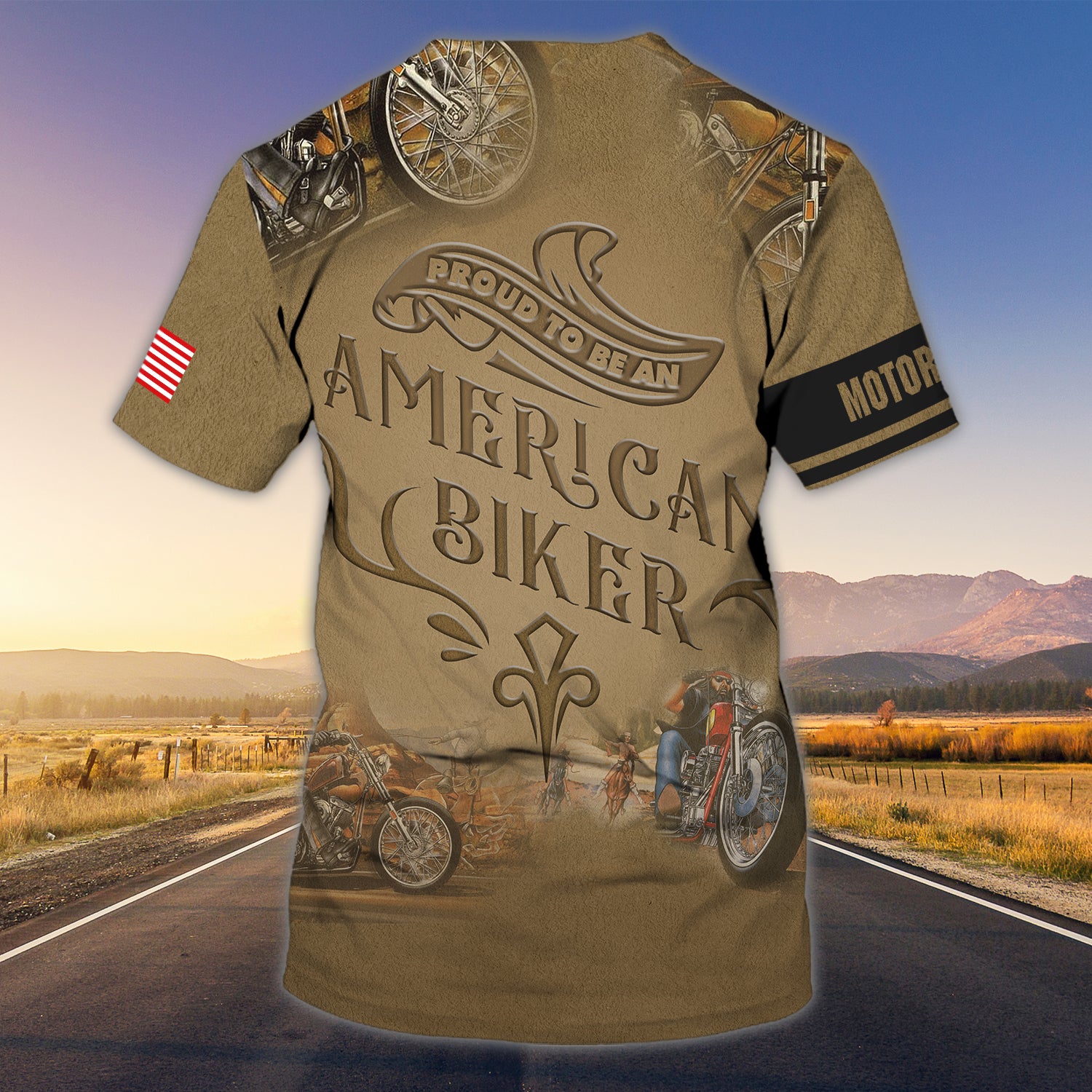 Custom Name-Tshirt-Proud to be an american biker-HTV