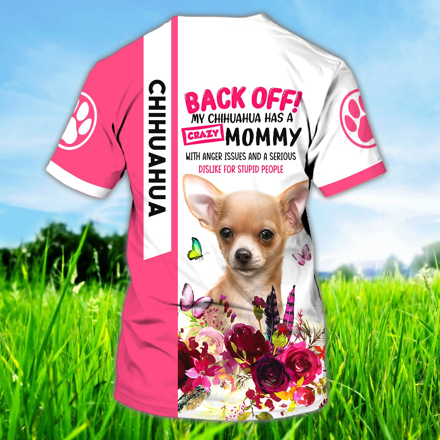 Crazy Mom Chihuahua - Personalized Name 3D Tshirt - QB95