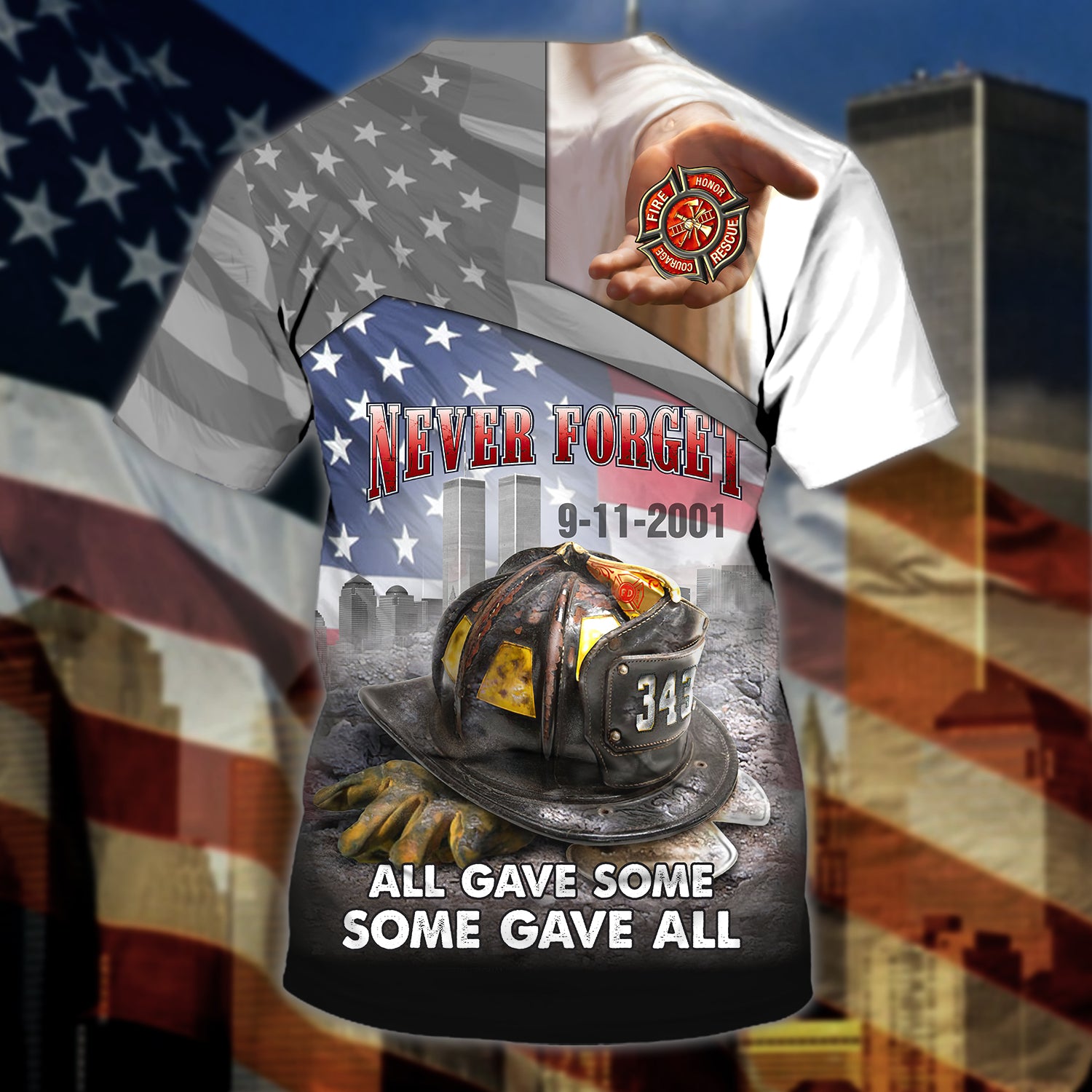 Firefighter - Personalized Name 3D Tshirt 9.11 - CV98