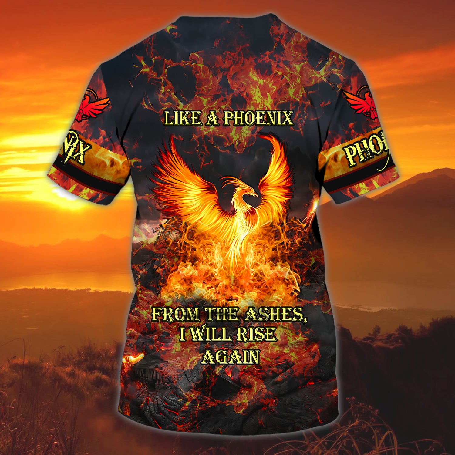 Phoenix Rise From The Ashes- Personalized Name 3D T Shirt - Nt168 - Ct074