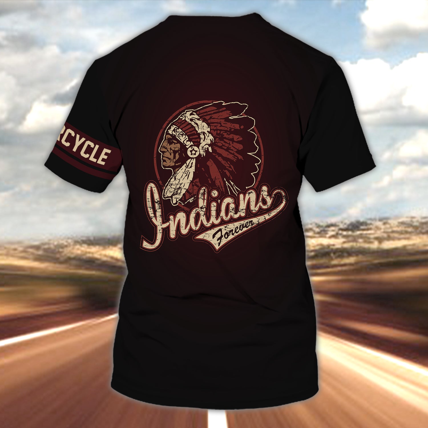 Custom Name-Tshirt-Indians forever biker-HTV