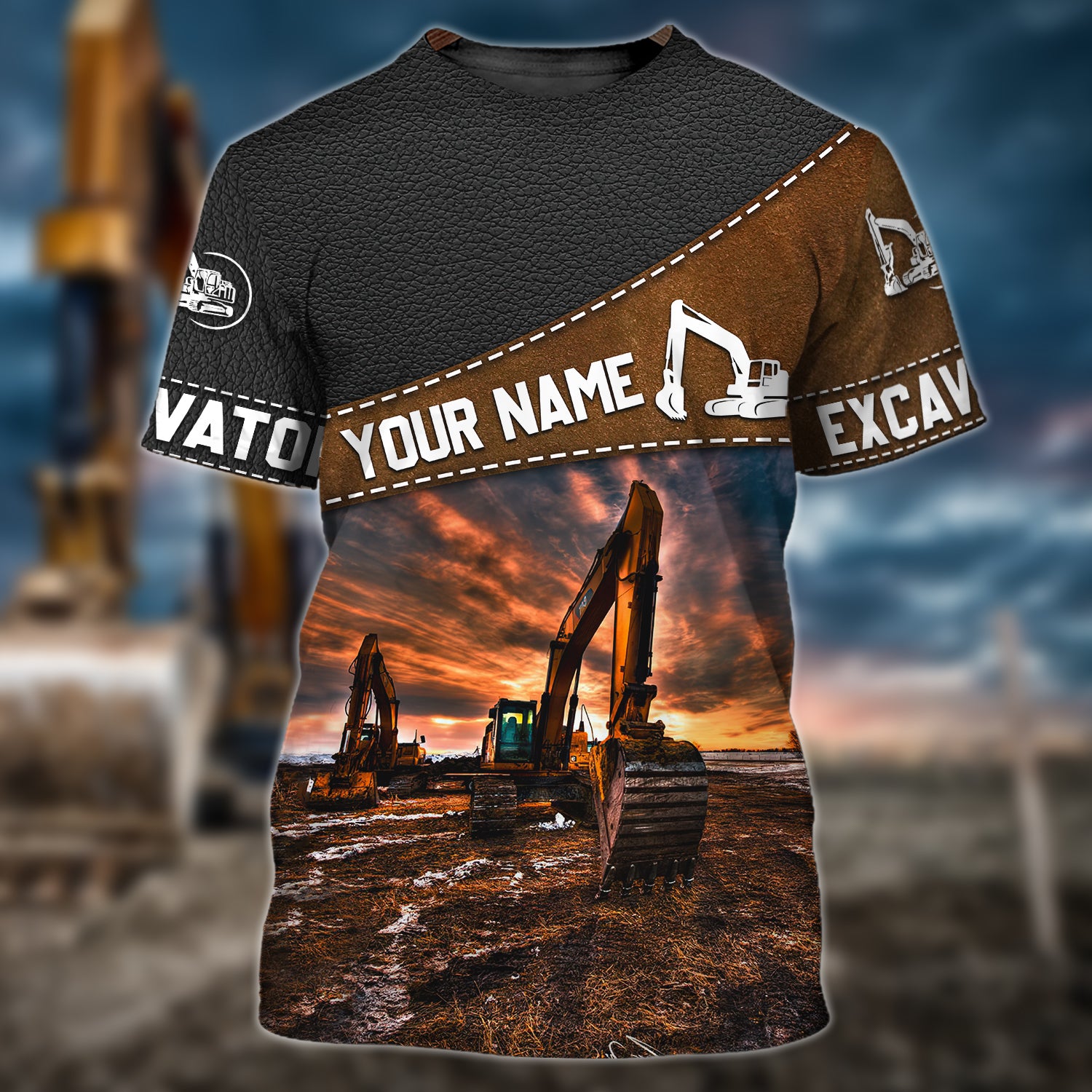 Excavator- Personalized Name - 3D T Shirt - HN95