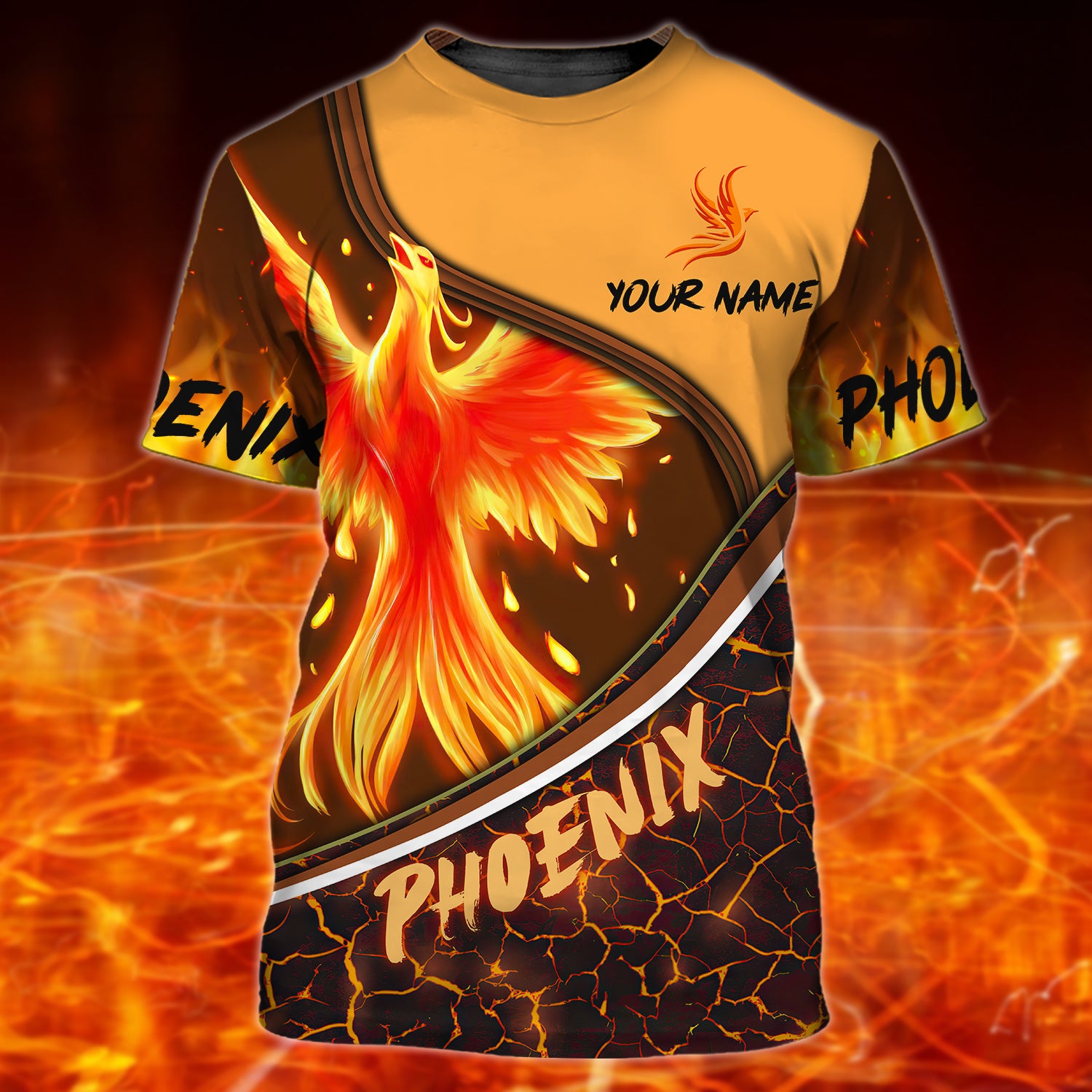 Fire Phoenix - Personalized Name 3D T Shirt - Nt168 - Ct073