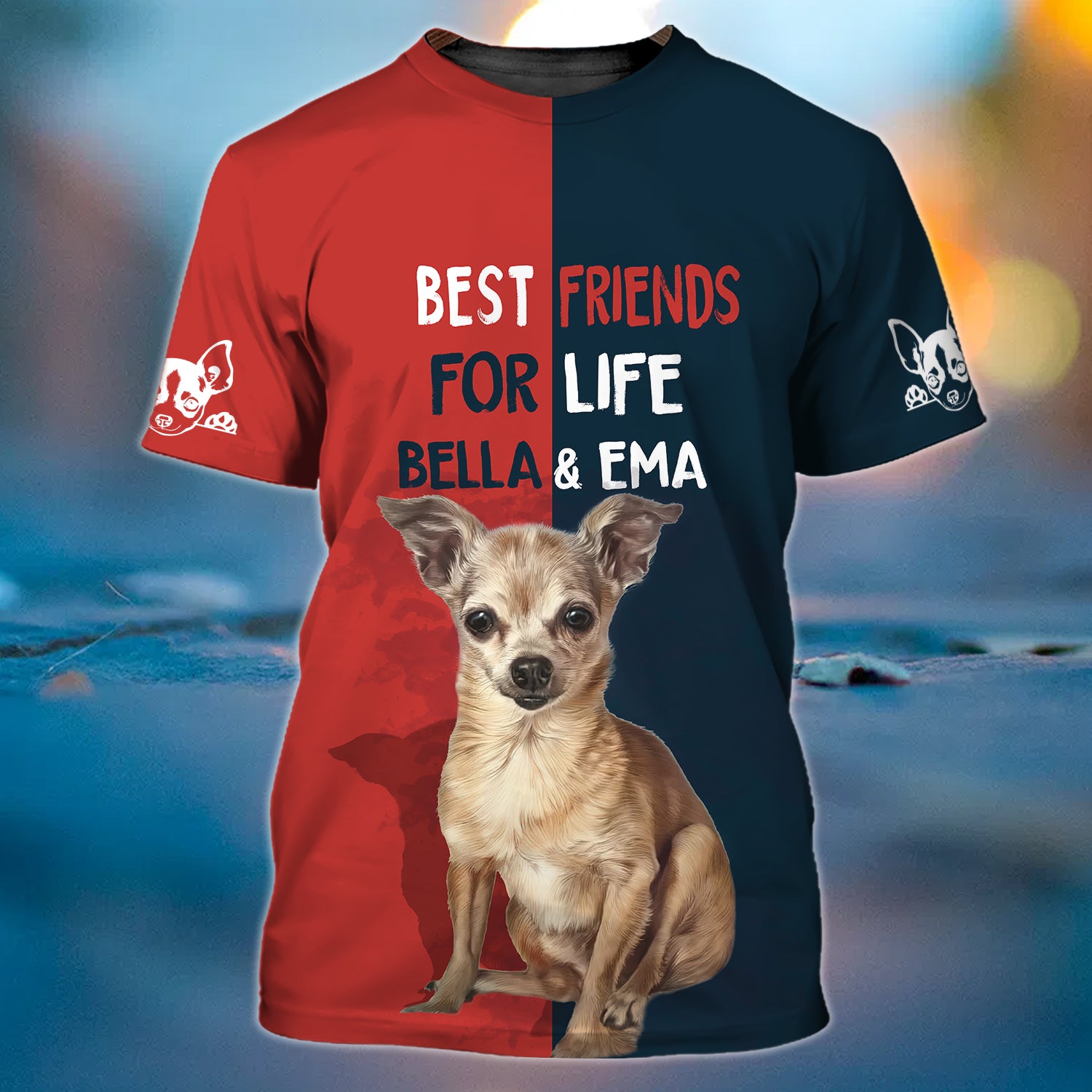 Chihuahua Best Friend For Life - Personalized Name 3D Tshirt - QB95