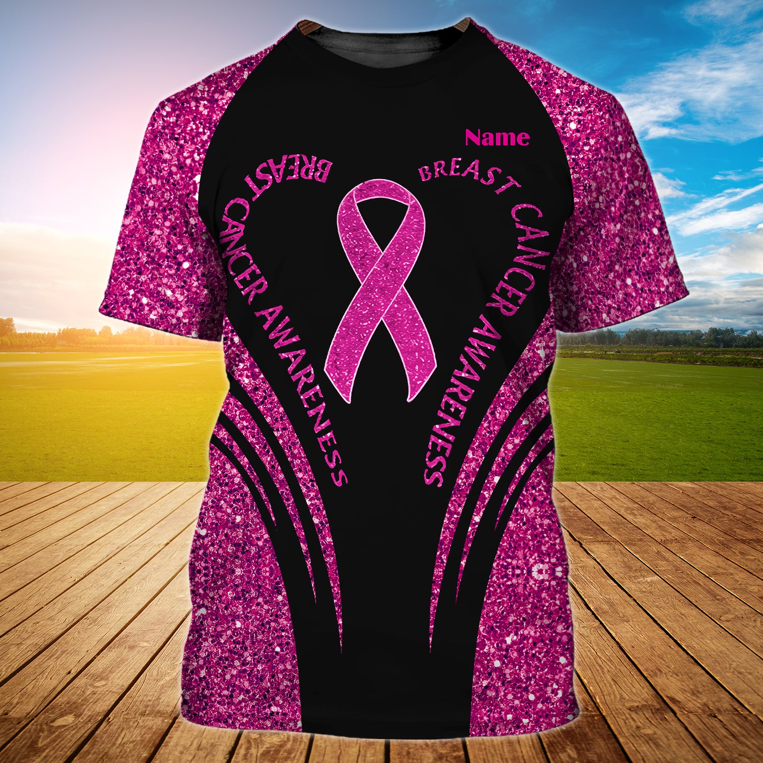 Breast Cancer Ribbon 2 - Personalized Name 3D Hoodie - Dp98 - Dp543