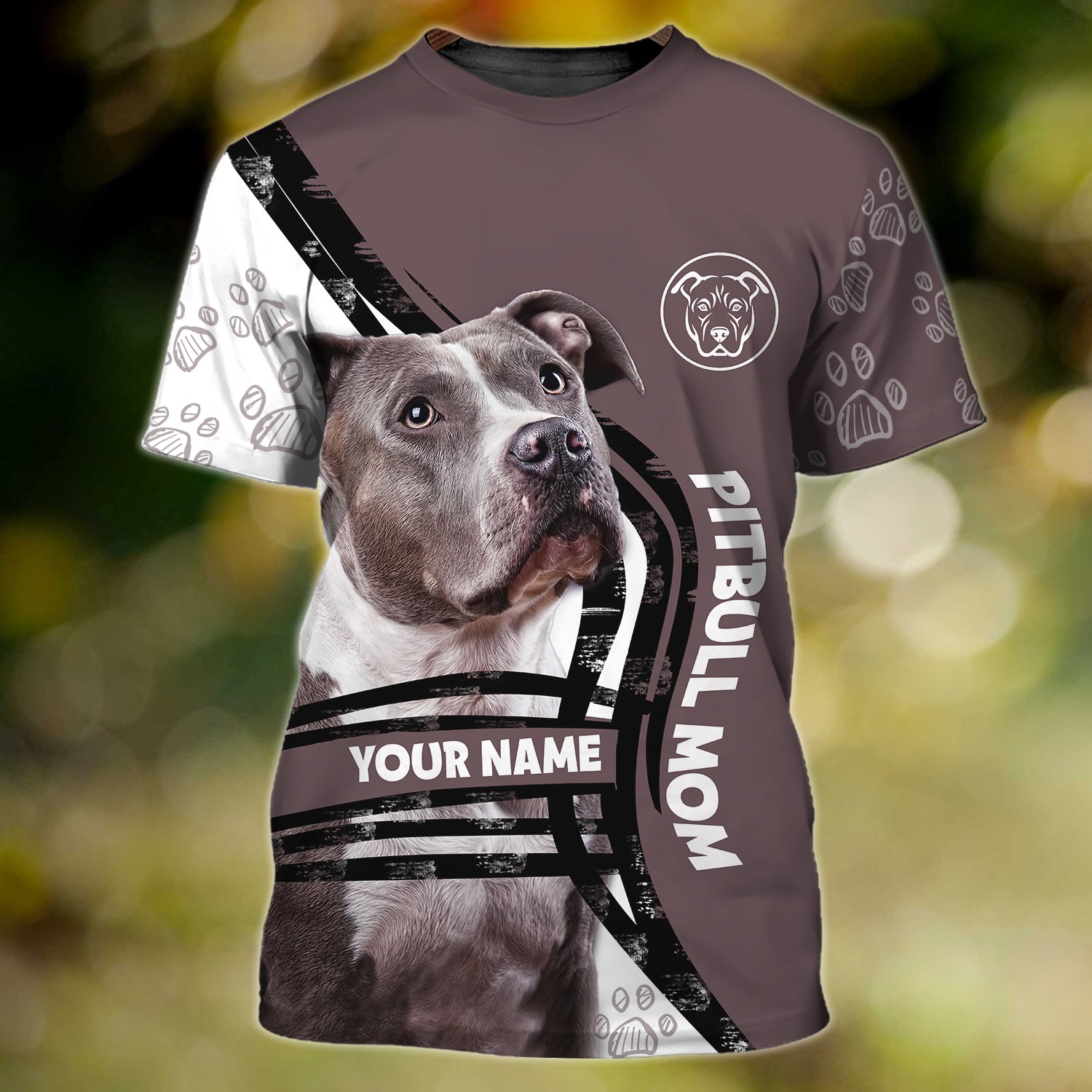 Pitbull Mom - Personalized Name 3D Tshirt - QB95