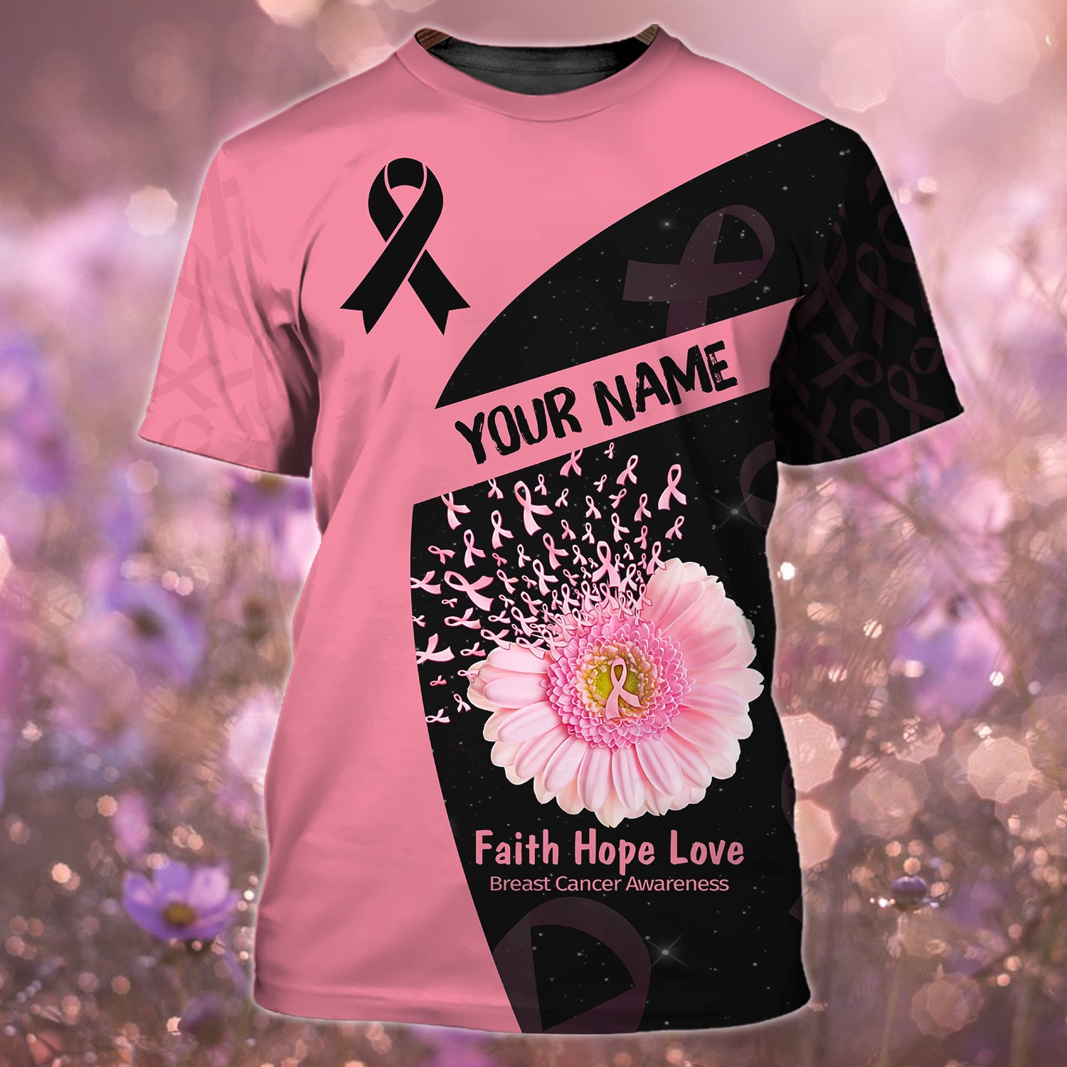 3D BREAST CANCER - Personalized Name 3D T Shirt - BY97