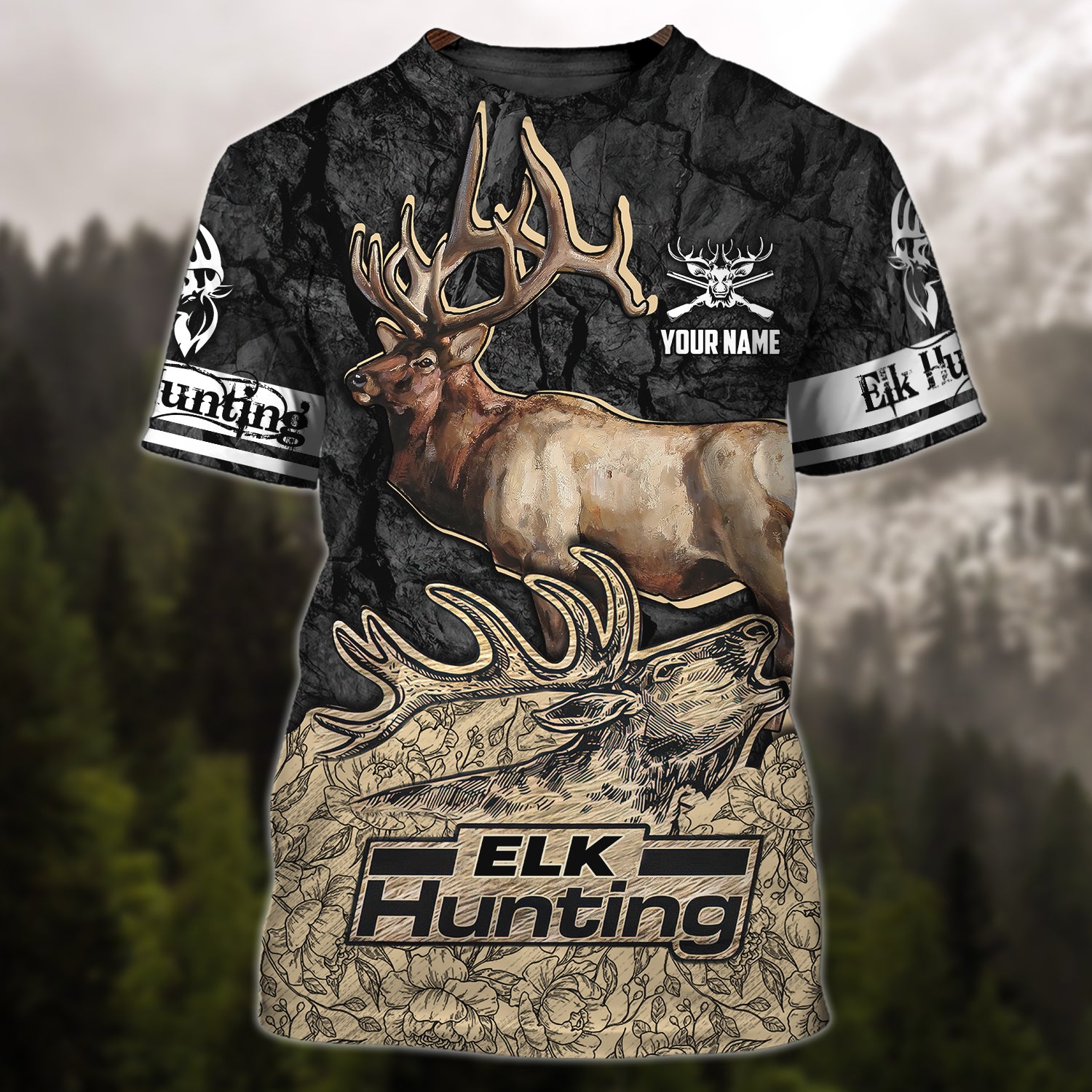 ELK Hunting 068 - Personalized Name 3D Tshirt - DAT93