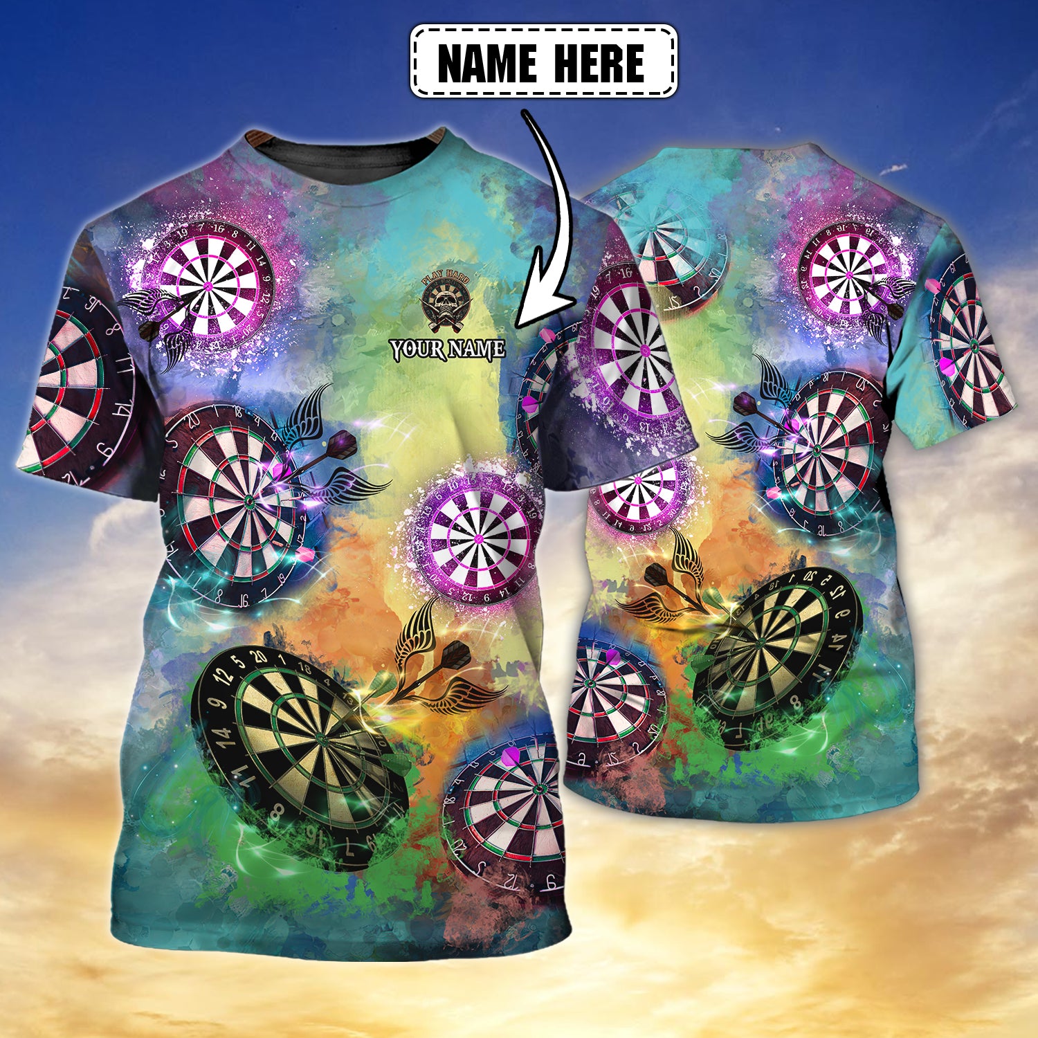 Darts2 - Personalized Name 3D T Shirt - Hdmt
