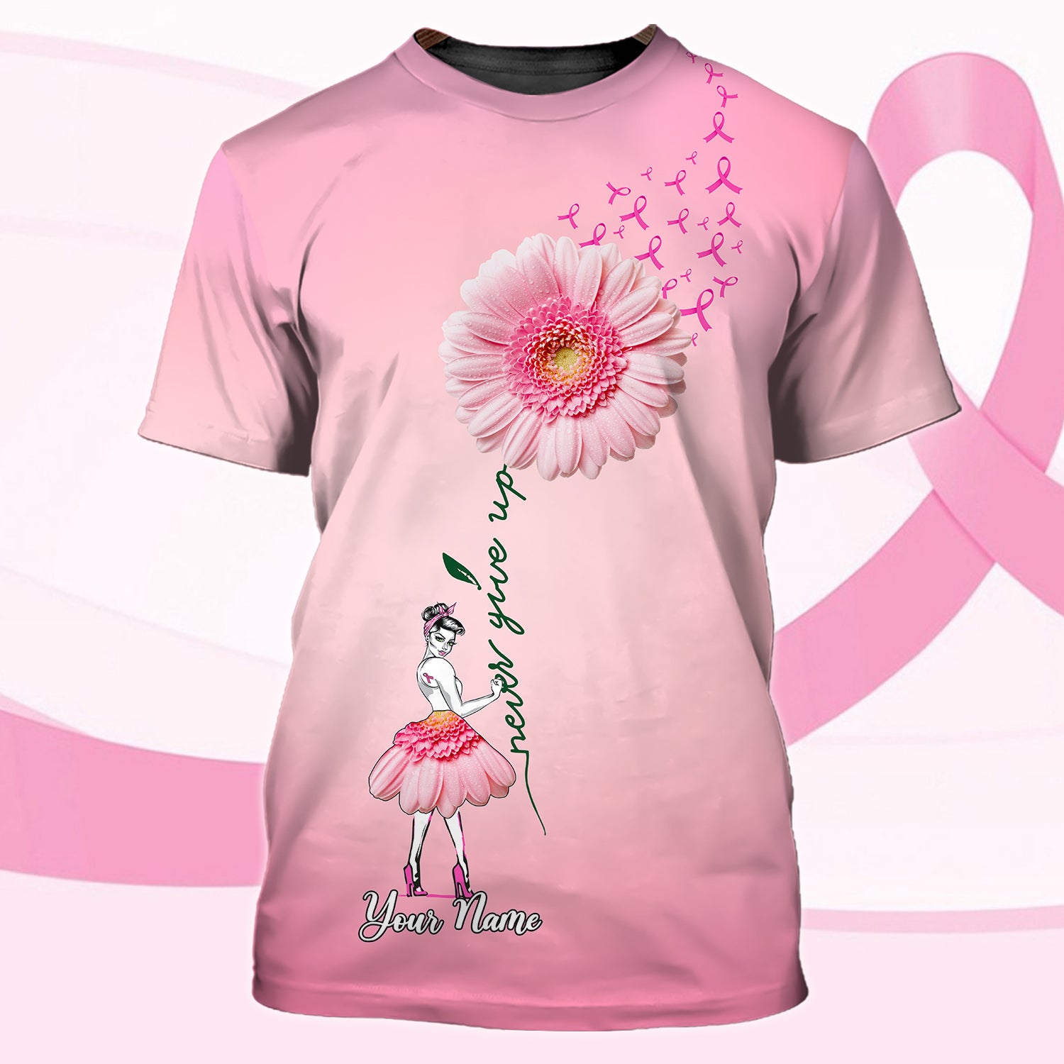 BREAST CANCER AWARENESS - Personalized Name 3D T Shirt 04 - Cv98